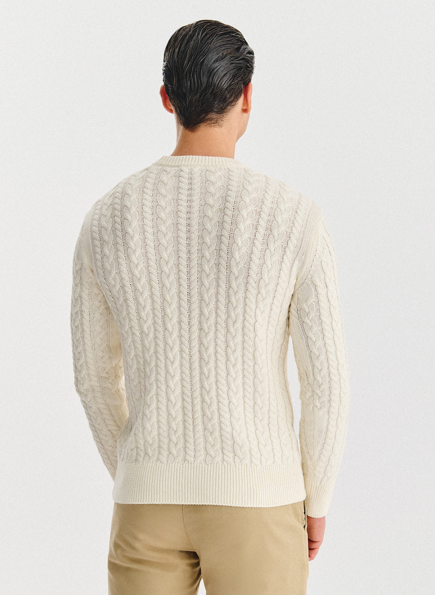 PAKO LORENTE - Beżowy sweter męski z kaszmirem - Pako Lorente