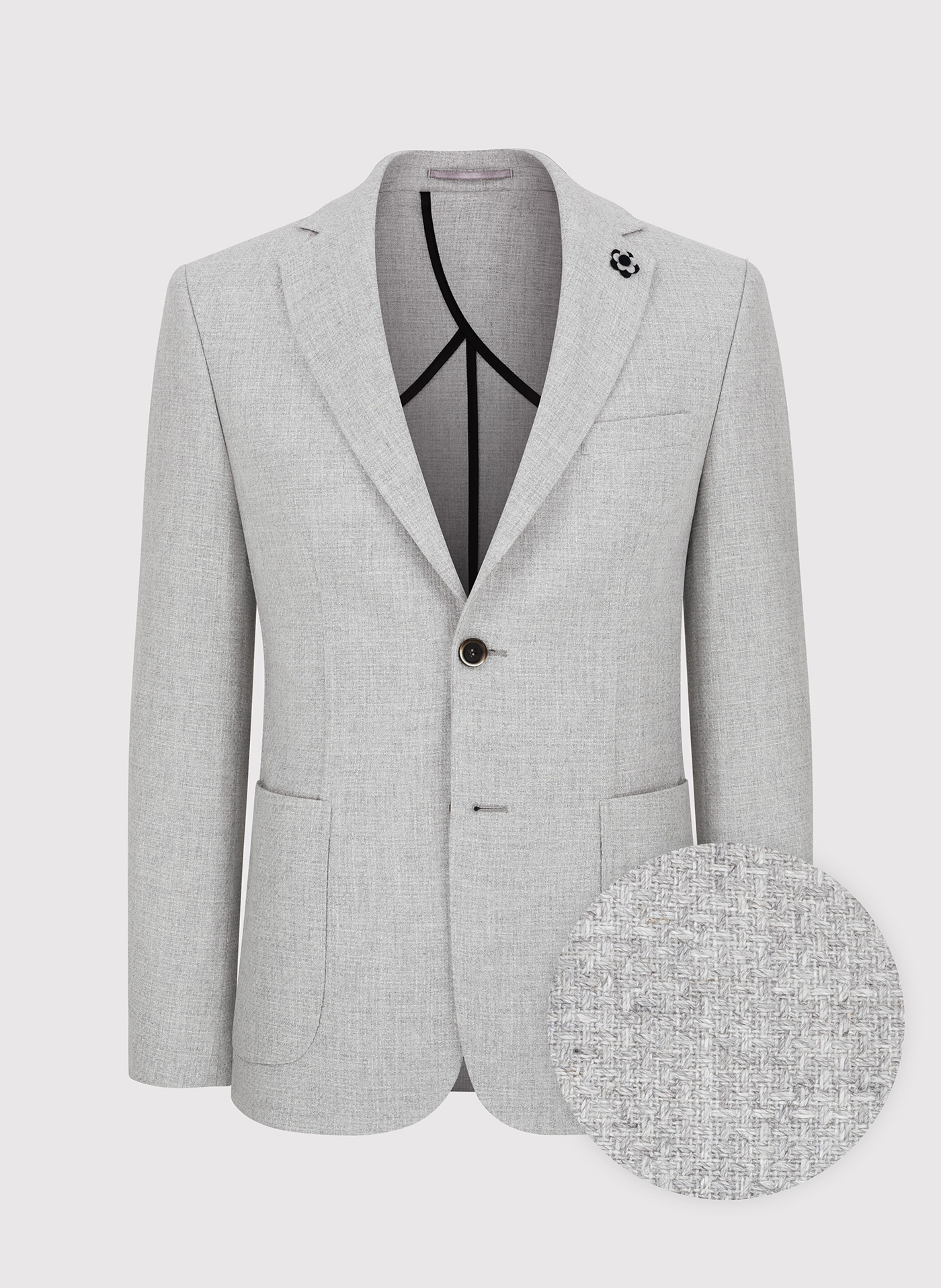 Szara marynarka casualowa o widocznej fakturze - Pako Lorente