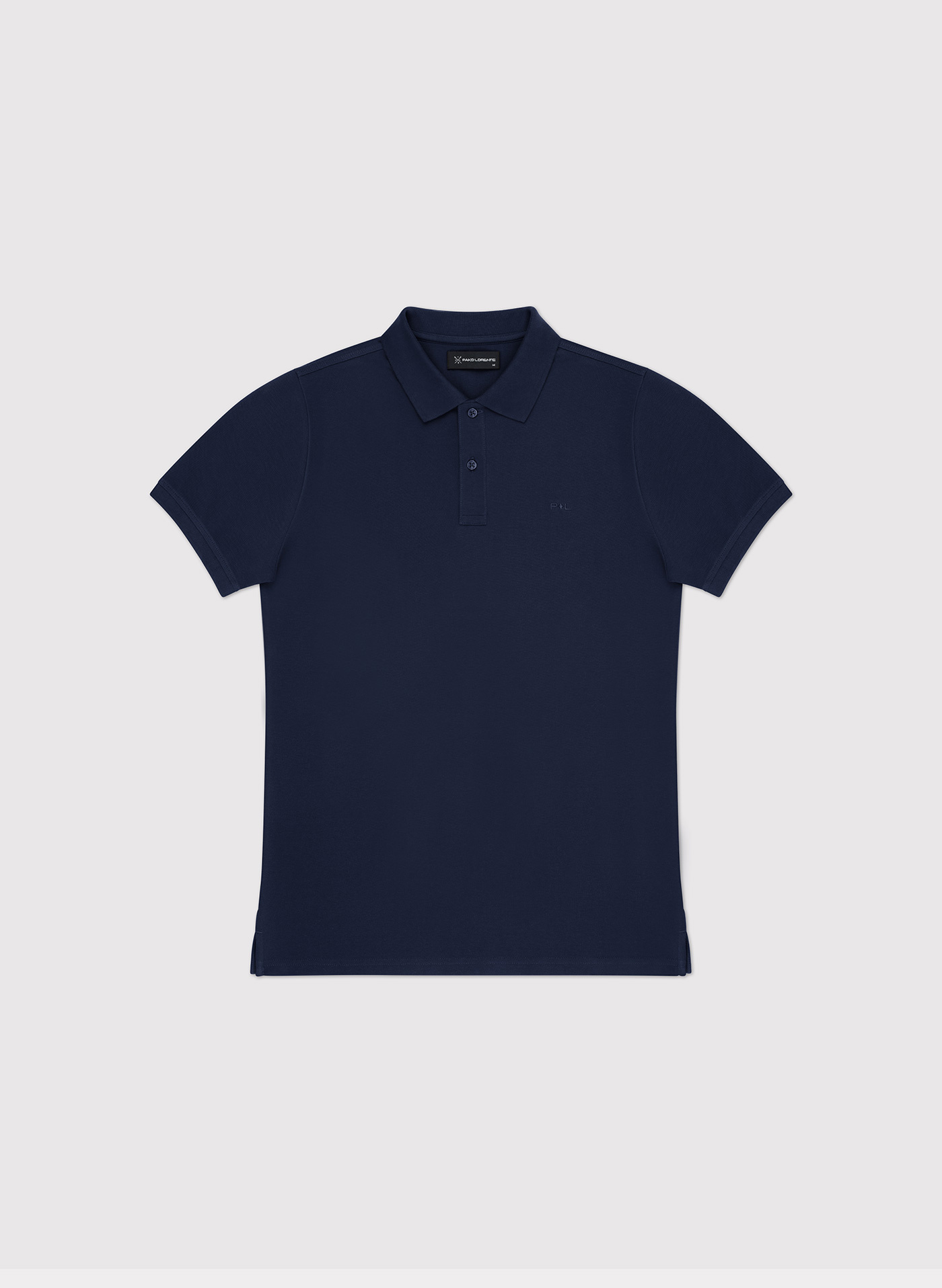 Gładki t-shirt polo w granatowym kolorze - Pako Lorente