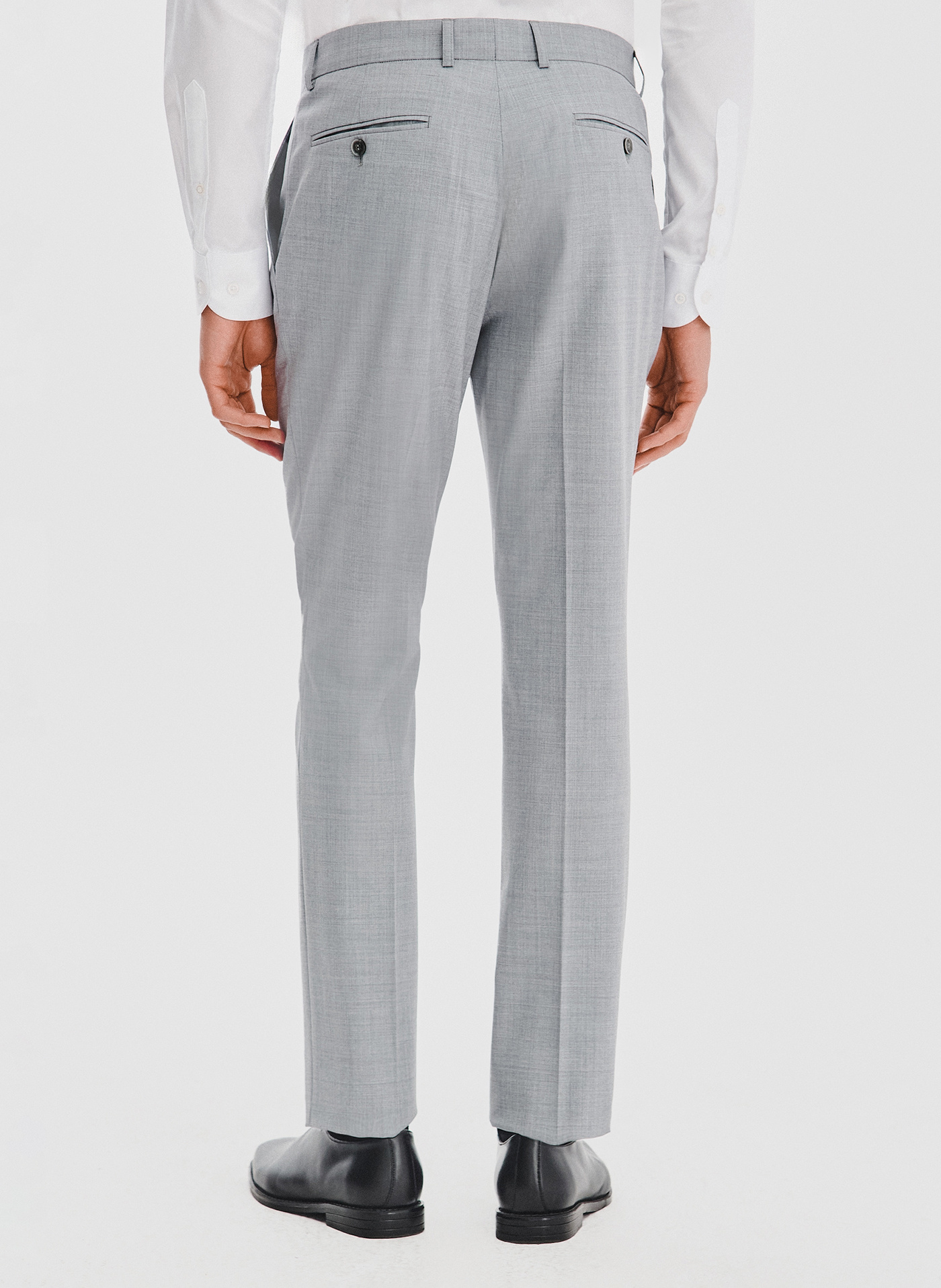 Gładkie szare spodnie garniturowe - Pako Lorente