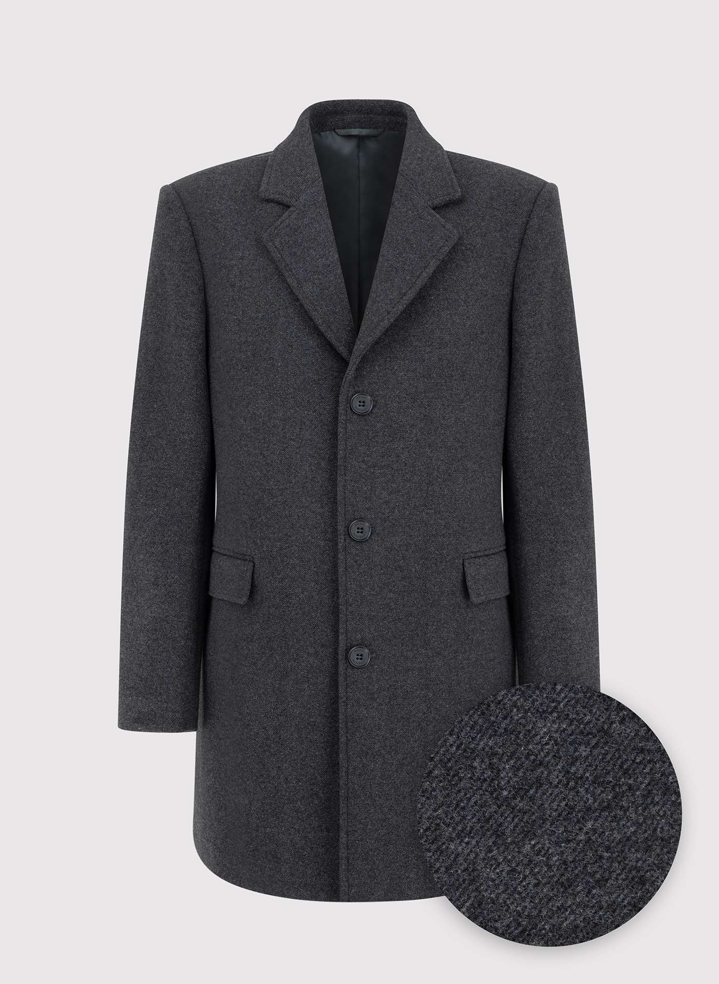 Męski płaszcz z wełną w szarym kolorze - Pako Lorente