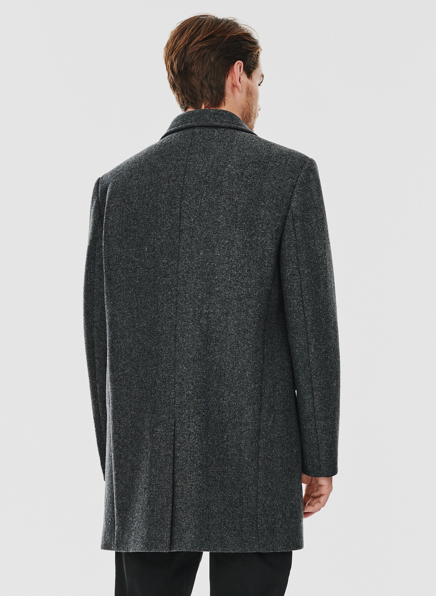 Męski płaszcz z wełną w szarym kolorze - Pako Lorente