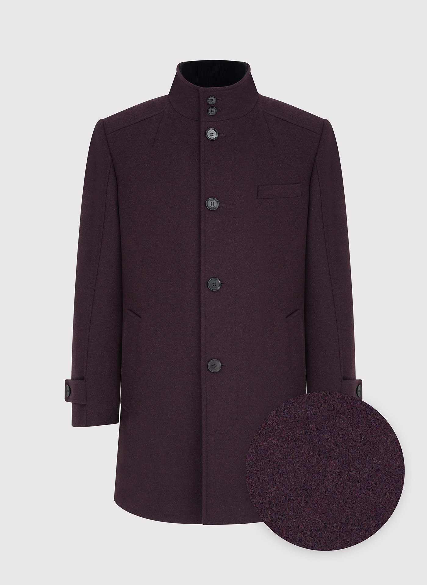 Wełniany płaszcz męski w kolorze bordowym - Pako Lorente