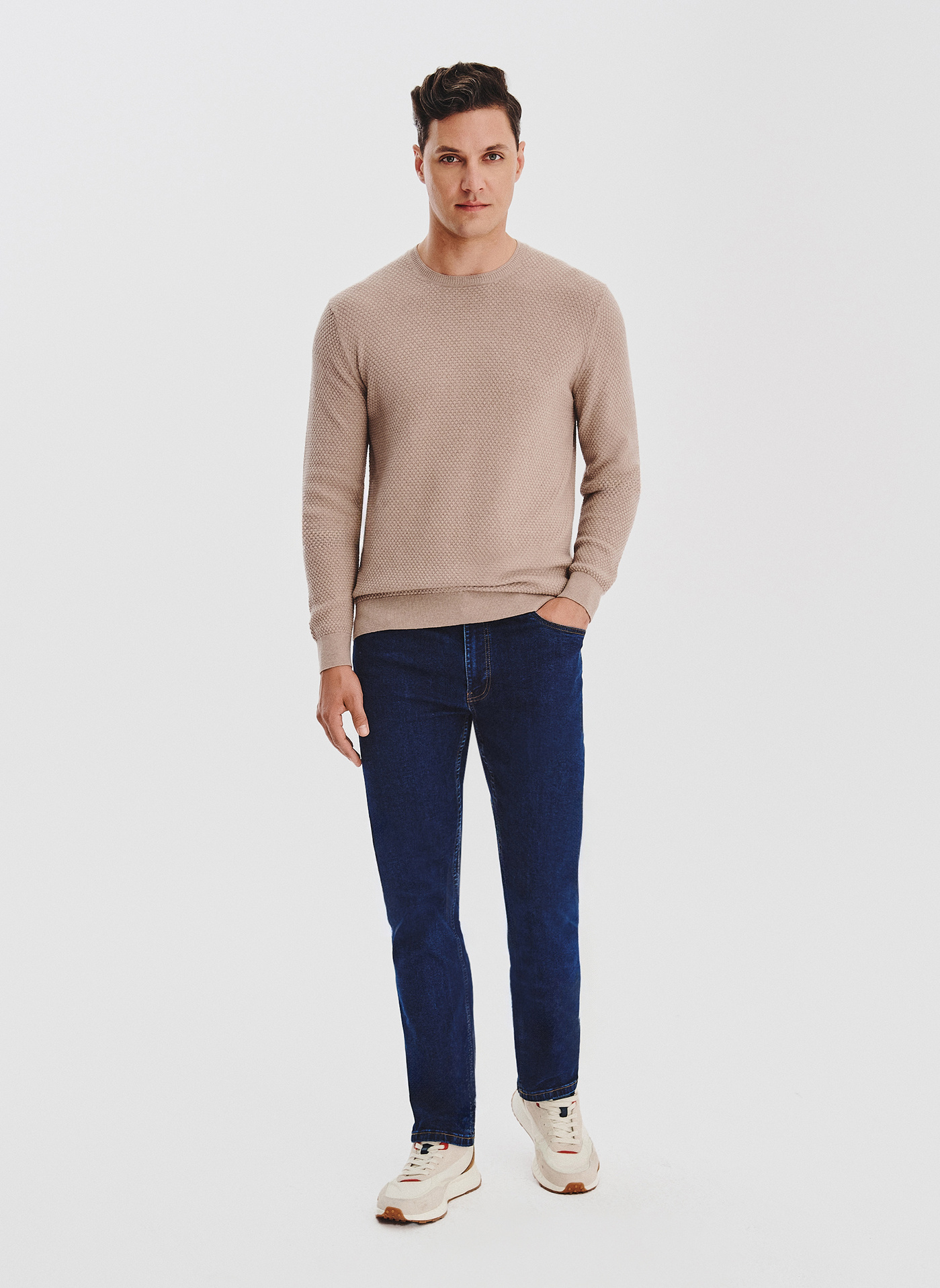 PAKO LORENTE - Sweter męski w kolorze beżowym - Pako Lorente