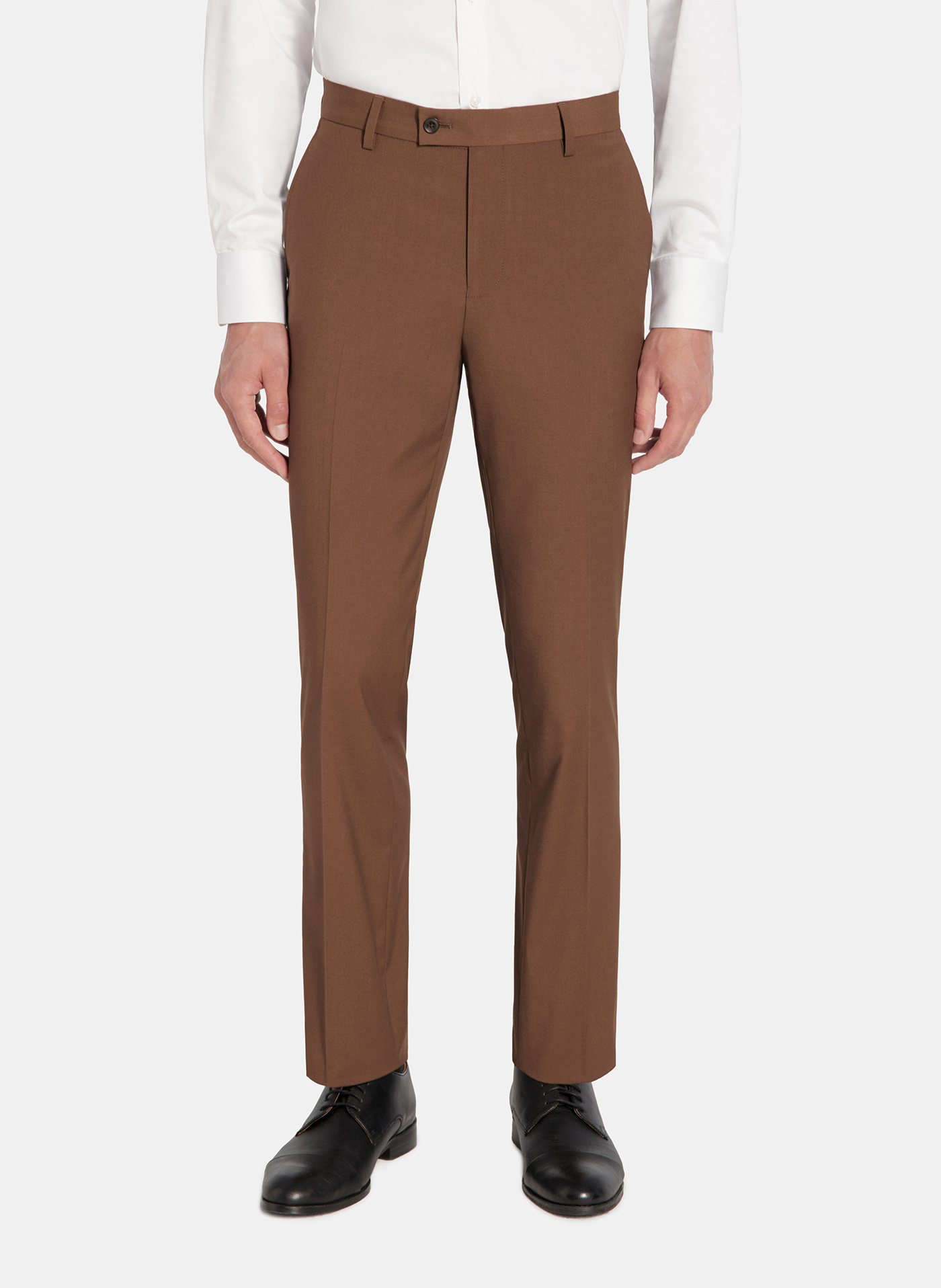 PAKO LORENTE - Gładkie brązowe spodnie ganiturowe - Pako Lorente
