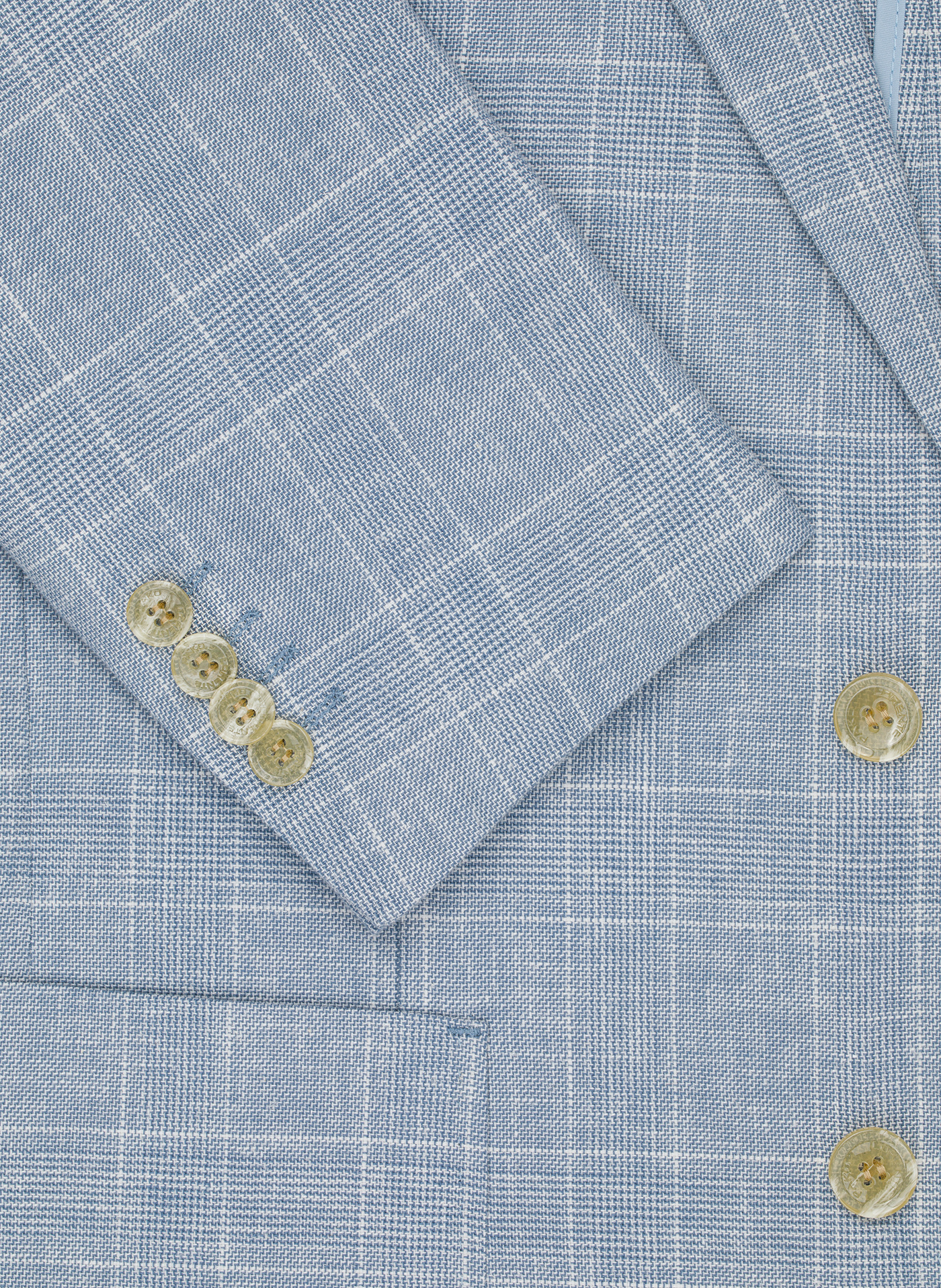 Niebieska marynarka z lnu w kratkę - Pako Lorente