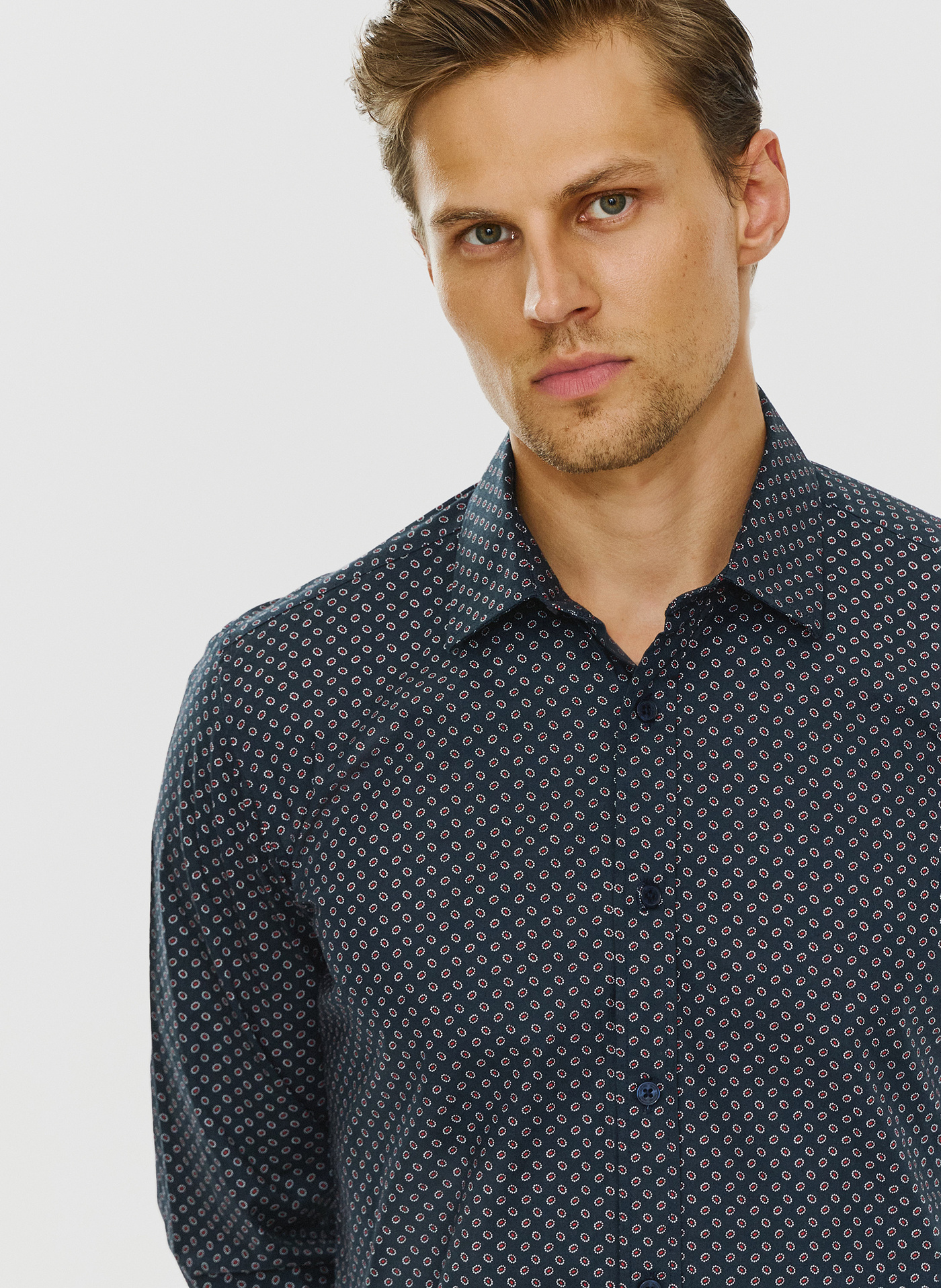 Koszula w kolorze granatowym w mikrowzór P24SF-1X-028-G-S - Pako Lorente - Pako Lorente