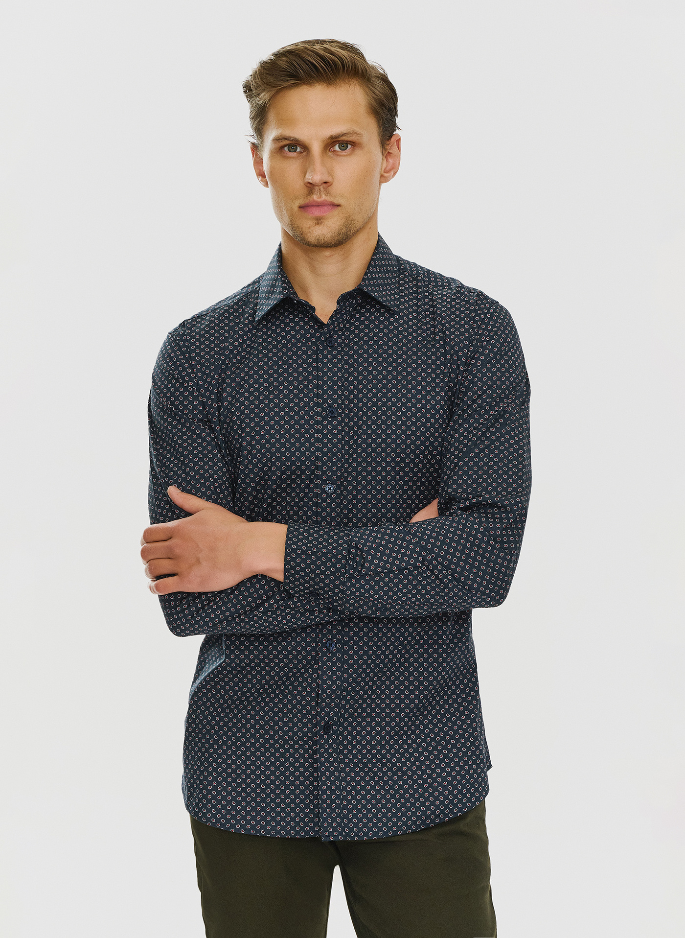 Koszula w kolorze granatowym w mikrowzór P24SF-1X-028-G-S - Pako Lorente - Pako Lorente