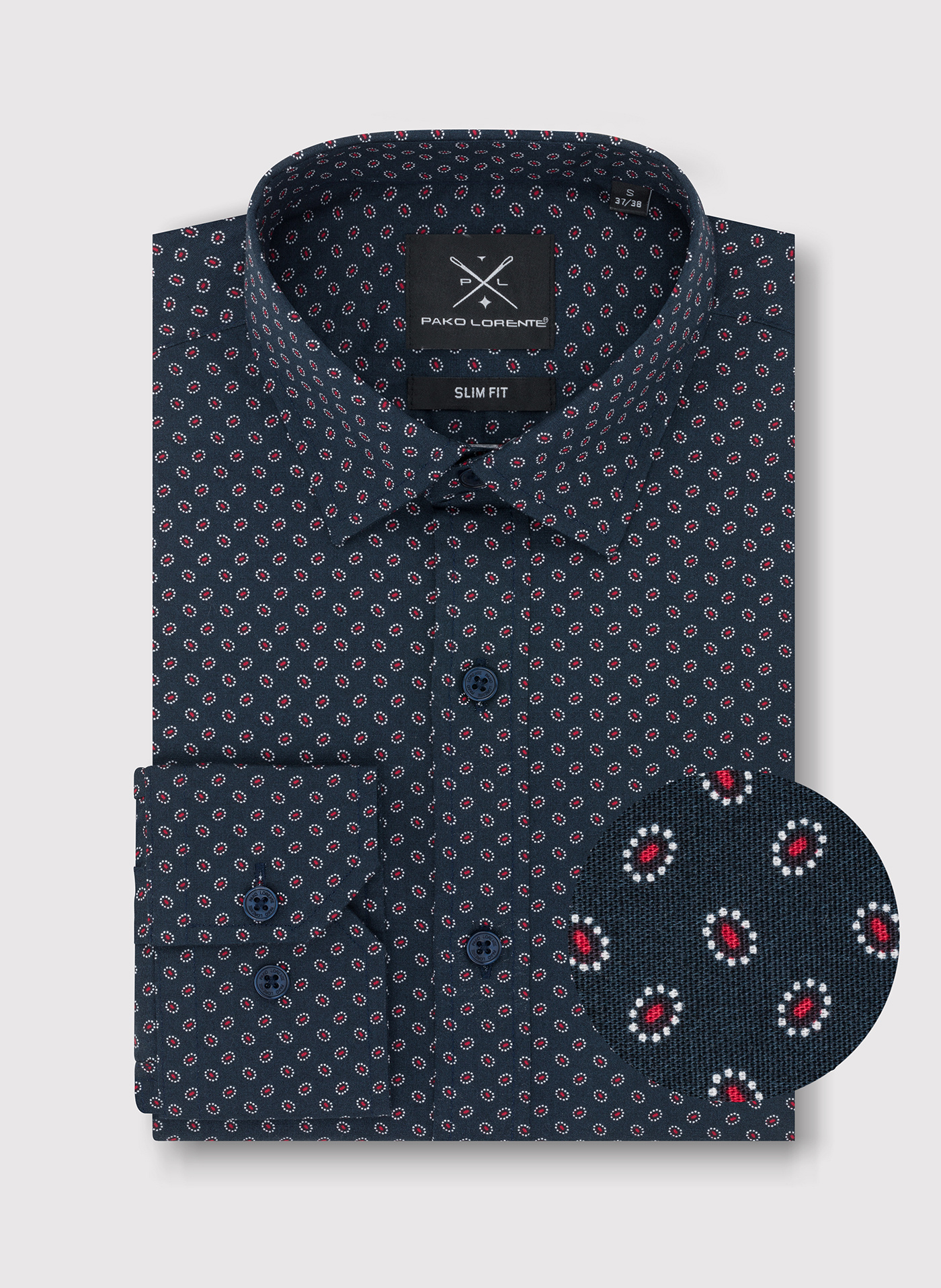 Koszula w kolorze granatowym w mikrowzór P24SF-1X-028-G-S - Pako Lorente - Pako Lorente