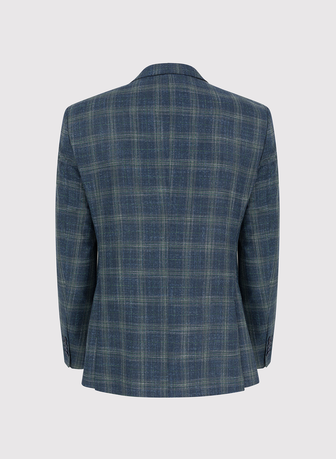 Granatowa casualowa marynarka męska w zieloną kratę - Pako Lorente