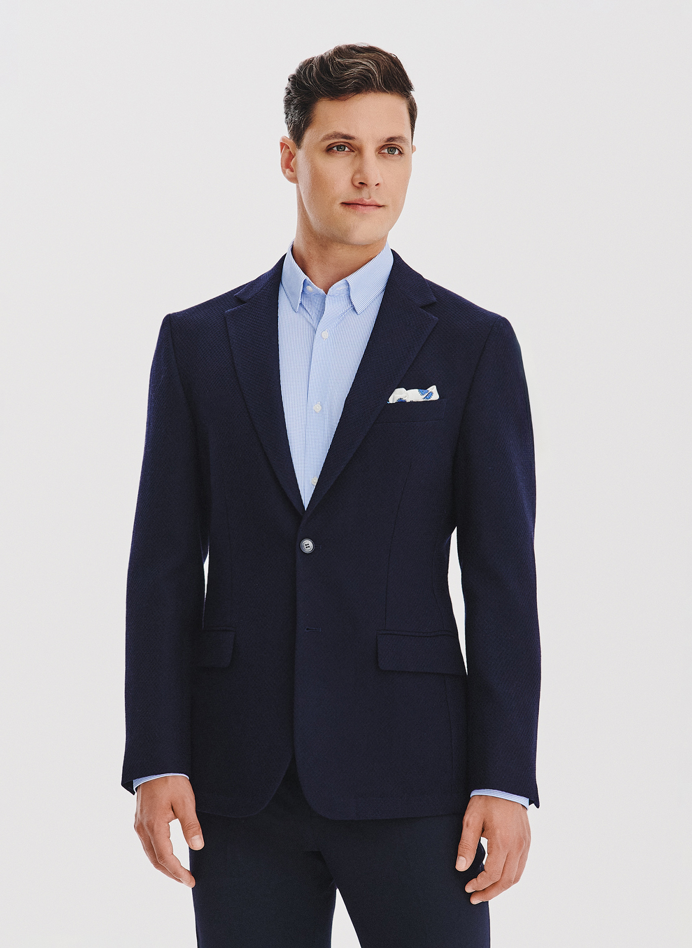 PAKO LORENTE - Granatowa marynarka męska z wełny - Pako Lorente