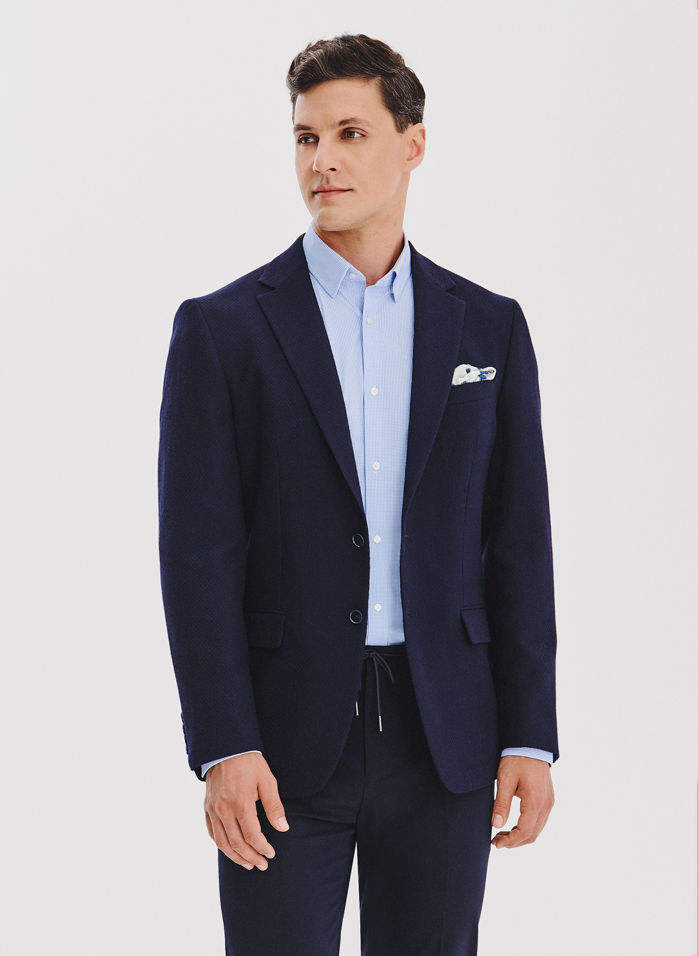 PAKO LORENTE - Granatowa marynarka męska z wełny - Pako Lorente