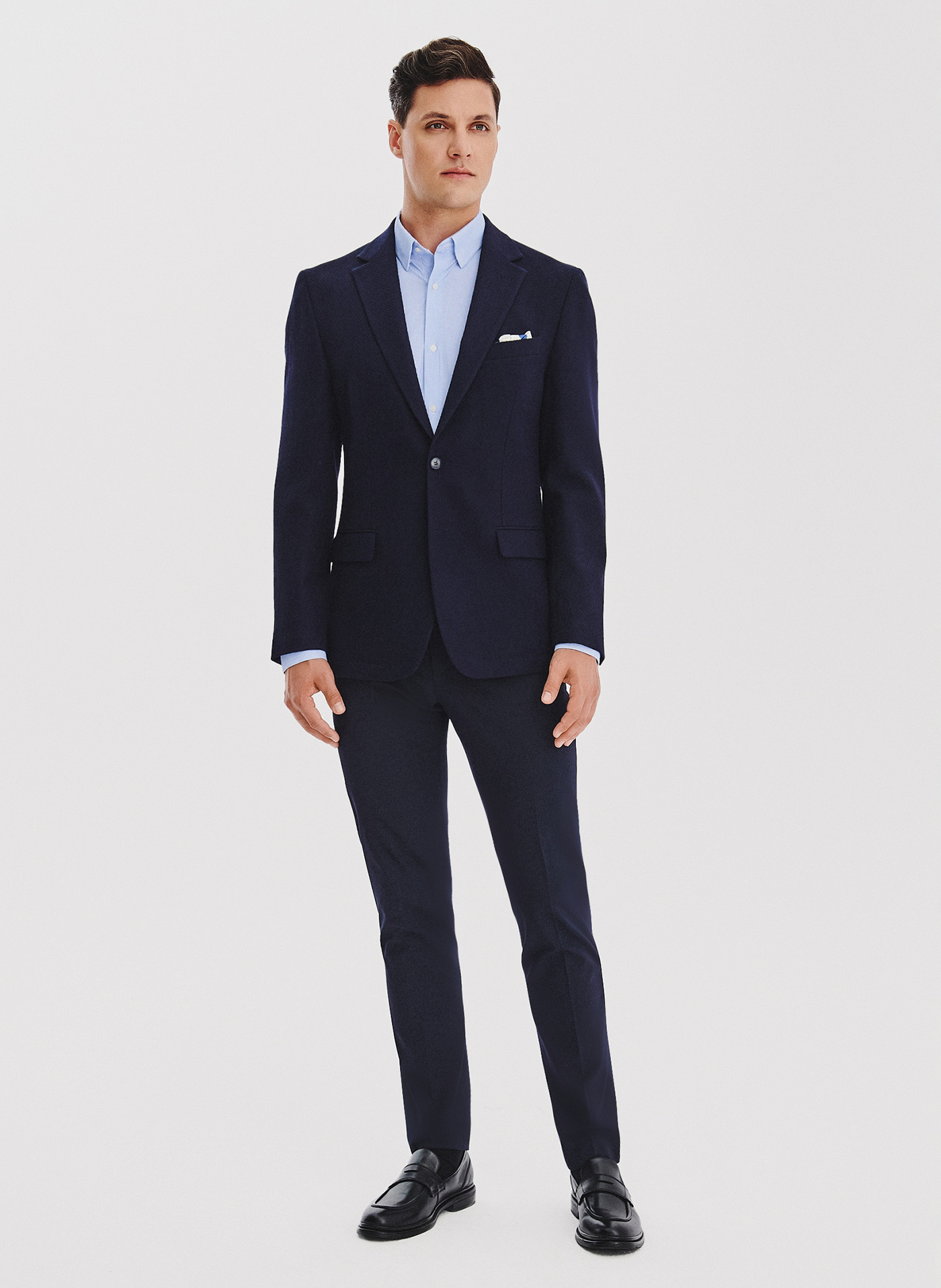 PAKO LORENTE - Granatowa marynarka męska z wełny - Pako Lorente