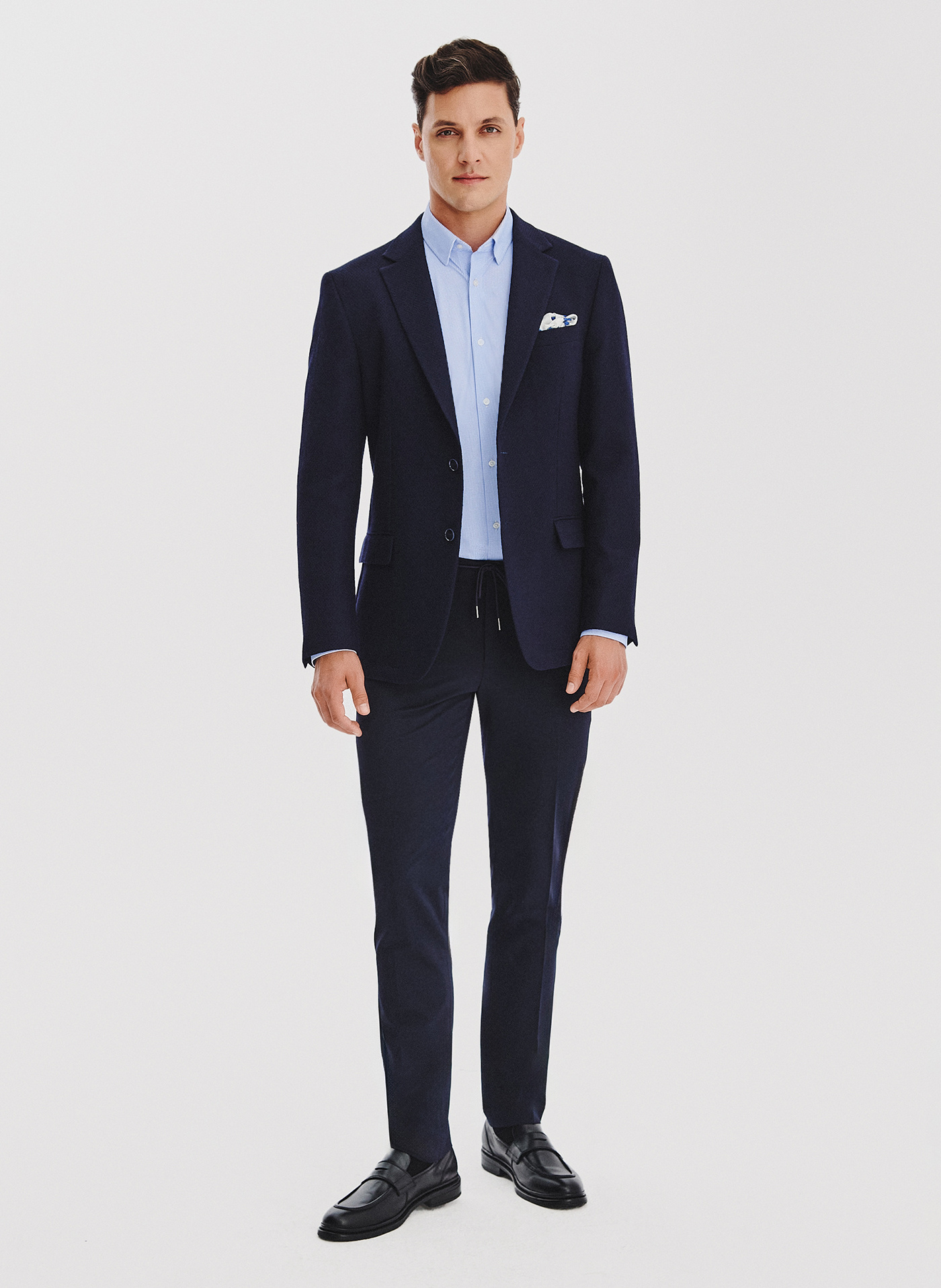 PAKO LORENTE - Granatowa marynarka męska z wełny - Pako Lorente