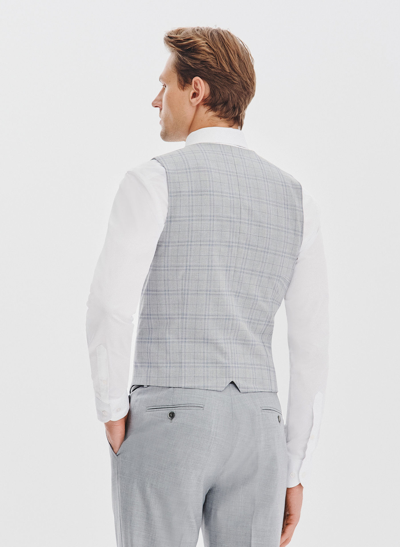 PAKO LORENTE - Dwurzędowa kamizelka męska w kratę - Pako Lorente