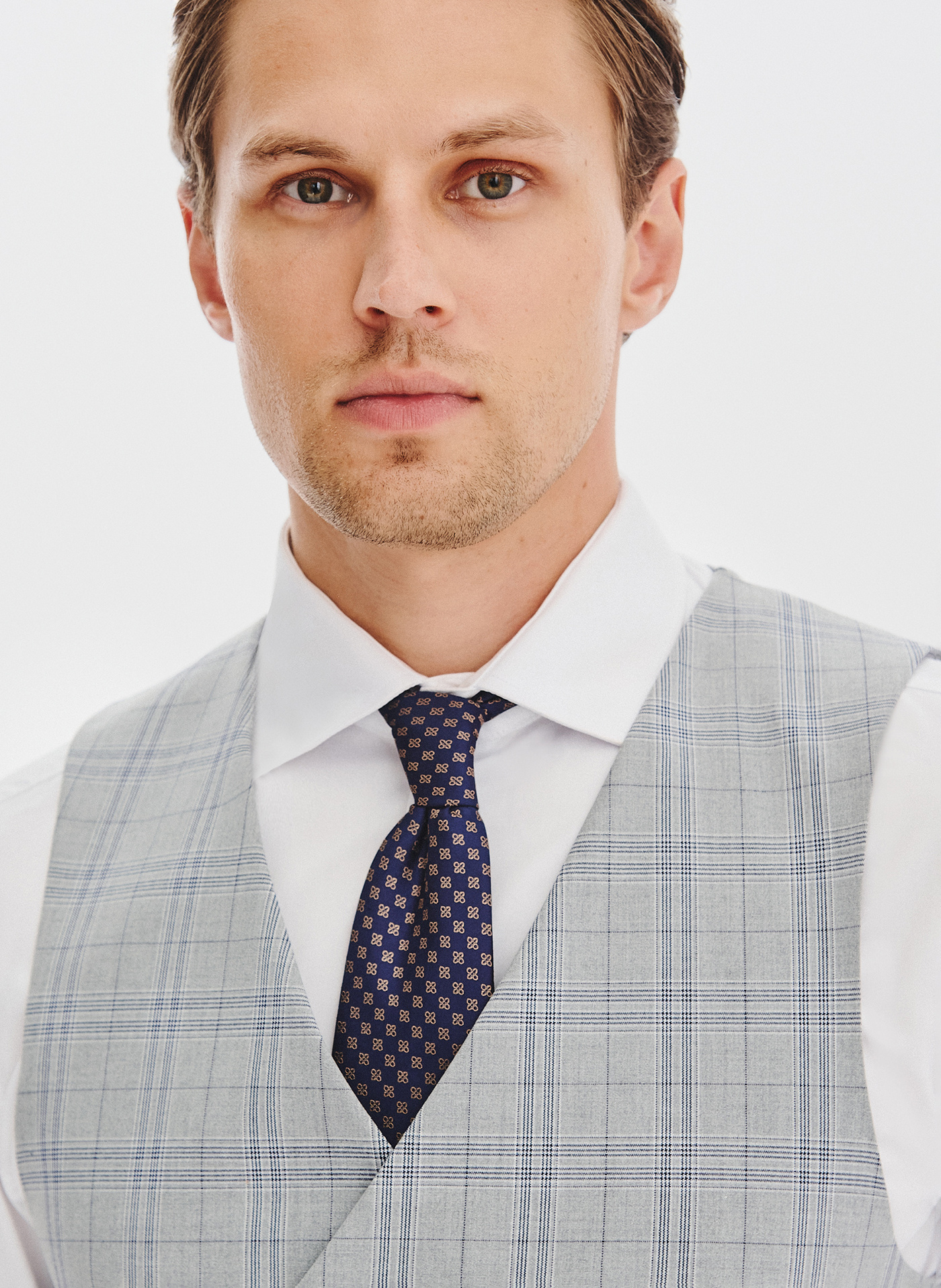 PAKO LORENTE - Dwurzędowa kamizelka męska w kratę - Pako Lorente