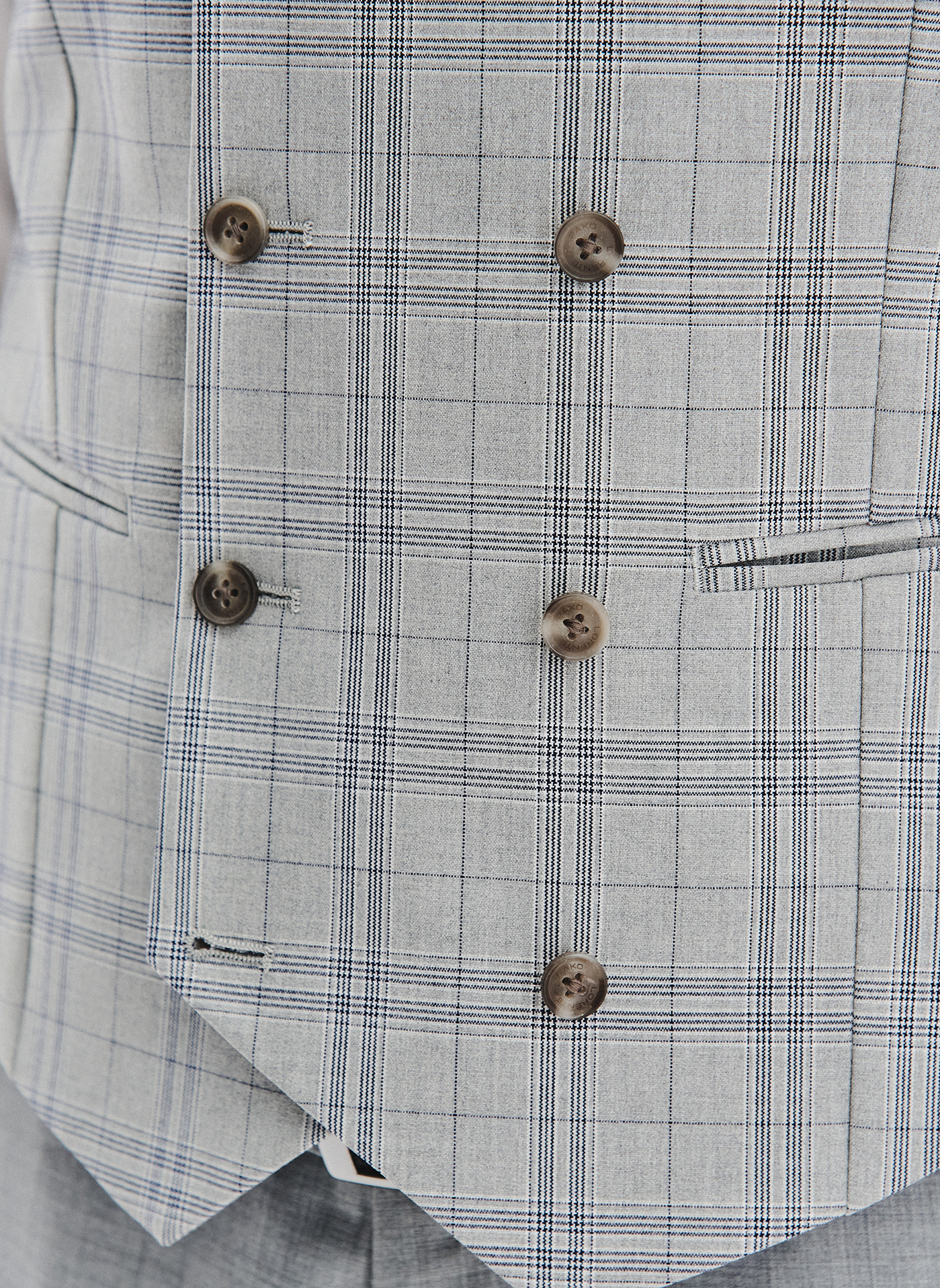 PAKO LORENTE - Dwurzędowa kamizelka męska w kratę - Pako Lorente