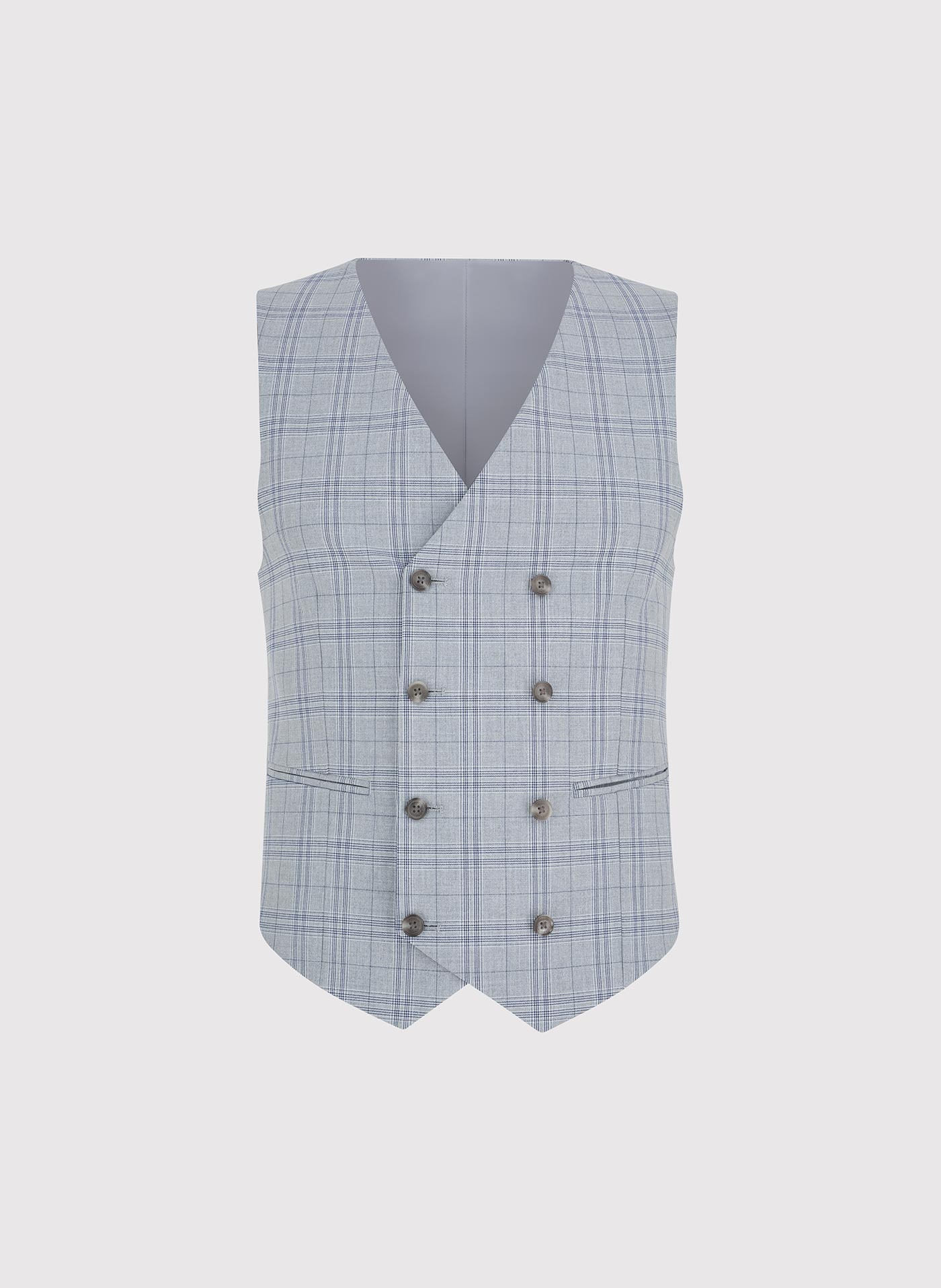 PAKO LORENTE - Dwurzędowa kamizelka męska w kratę - Pako Lorente