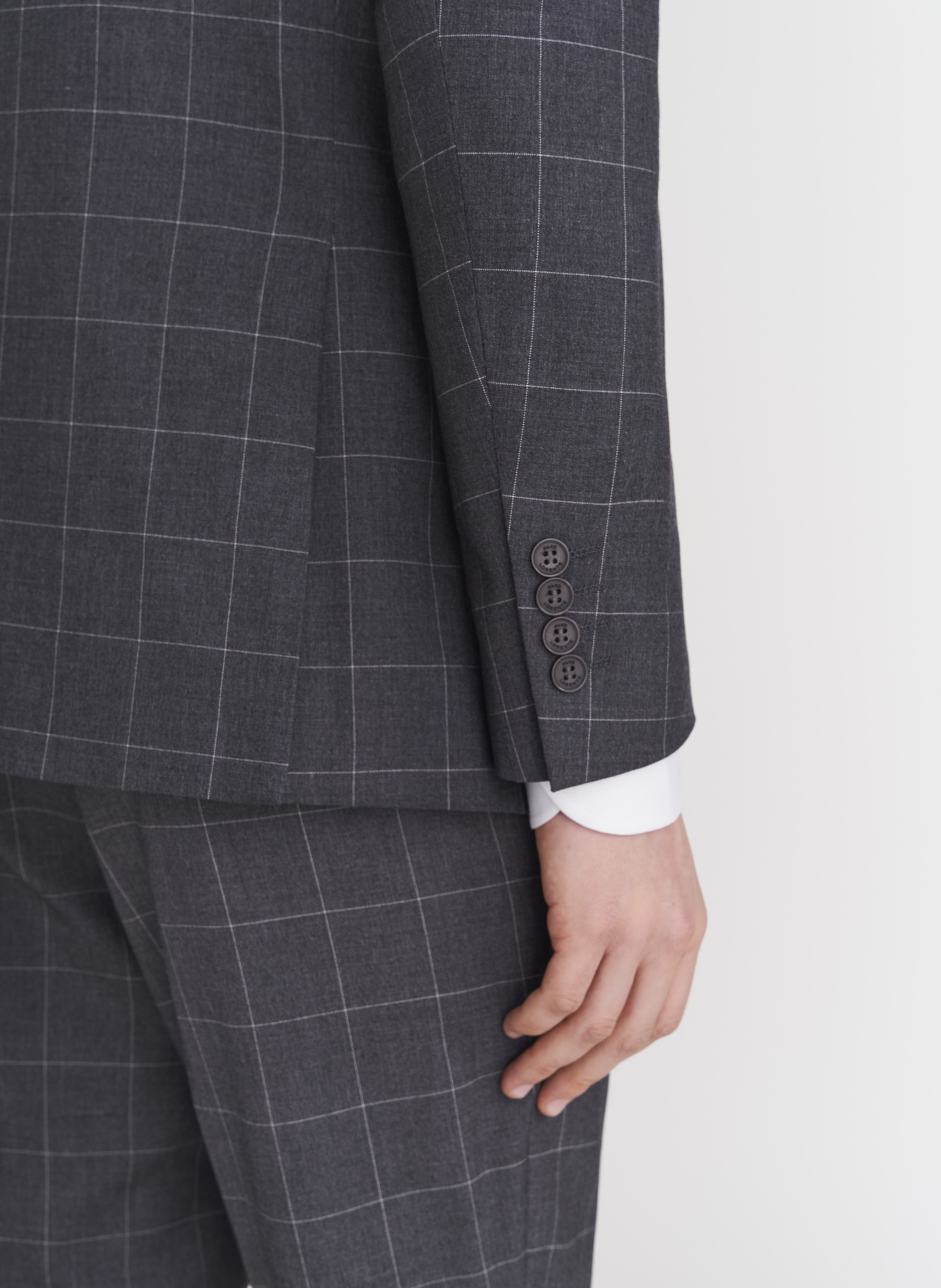 Szara dwurzędowa marynarka w kratę - Pako Lorente