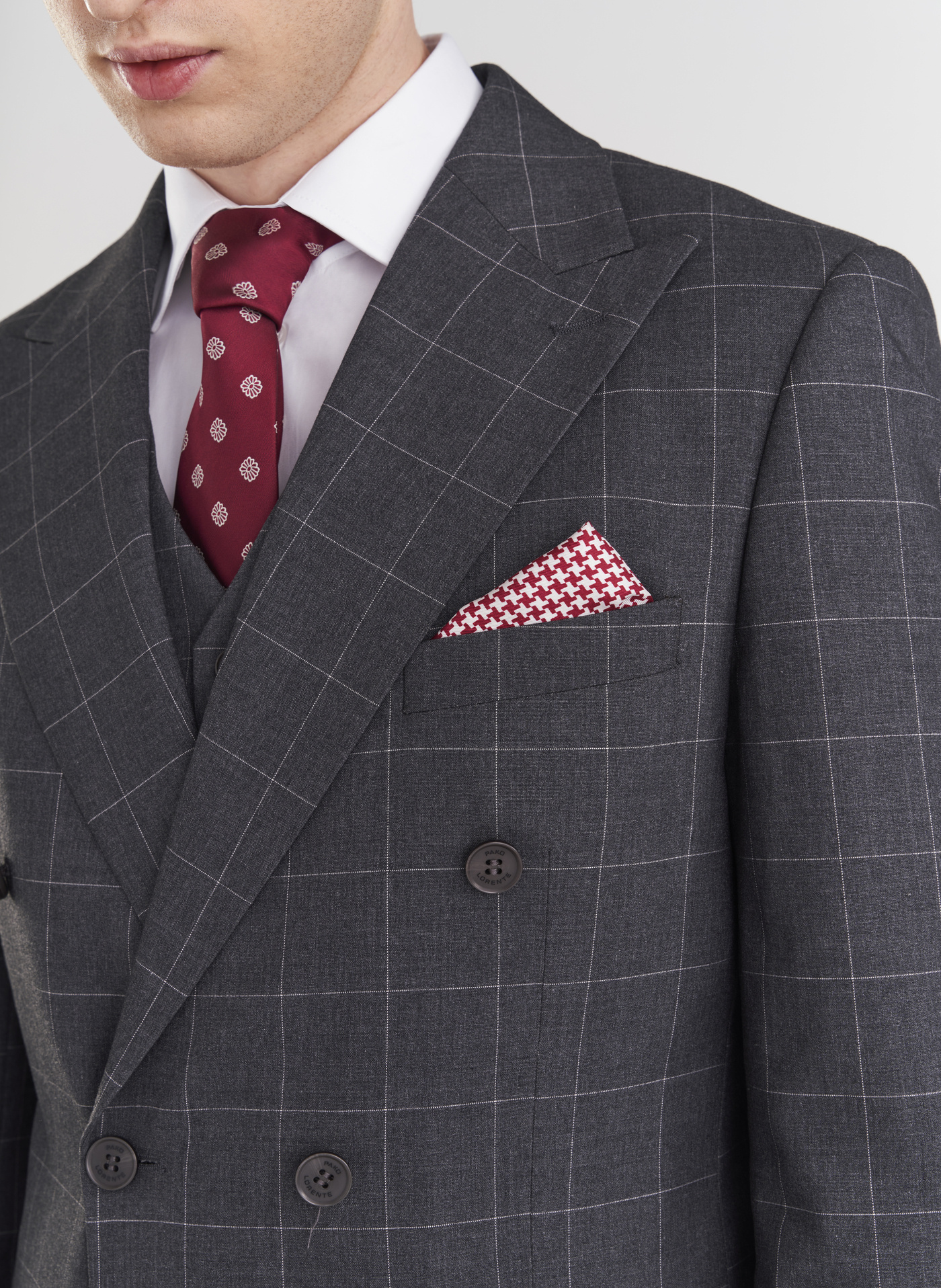 Szara dwurzędowa marynarka w kratę - Pako Lorente