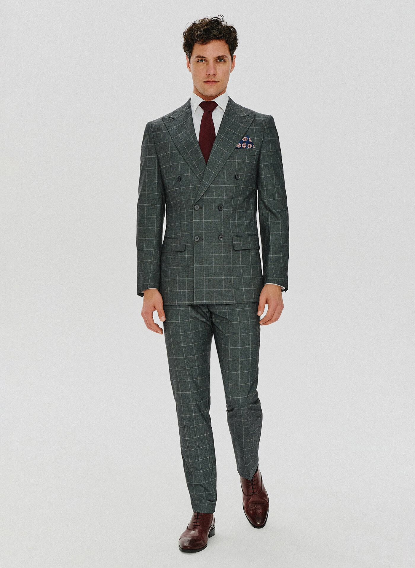 Szara dwurzędowa marynarka w kratę - Pako Lorente