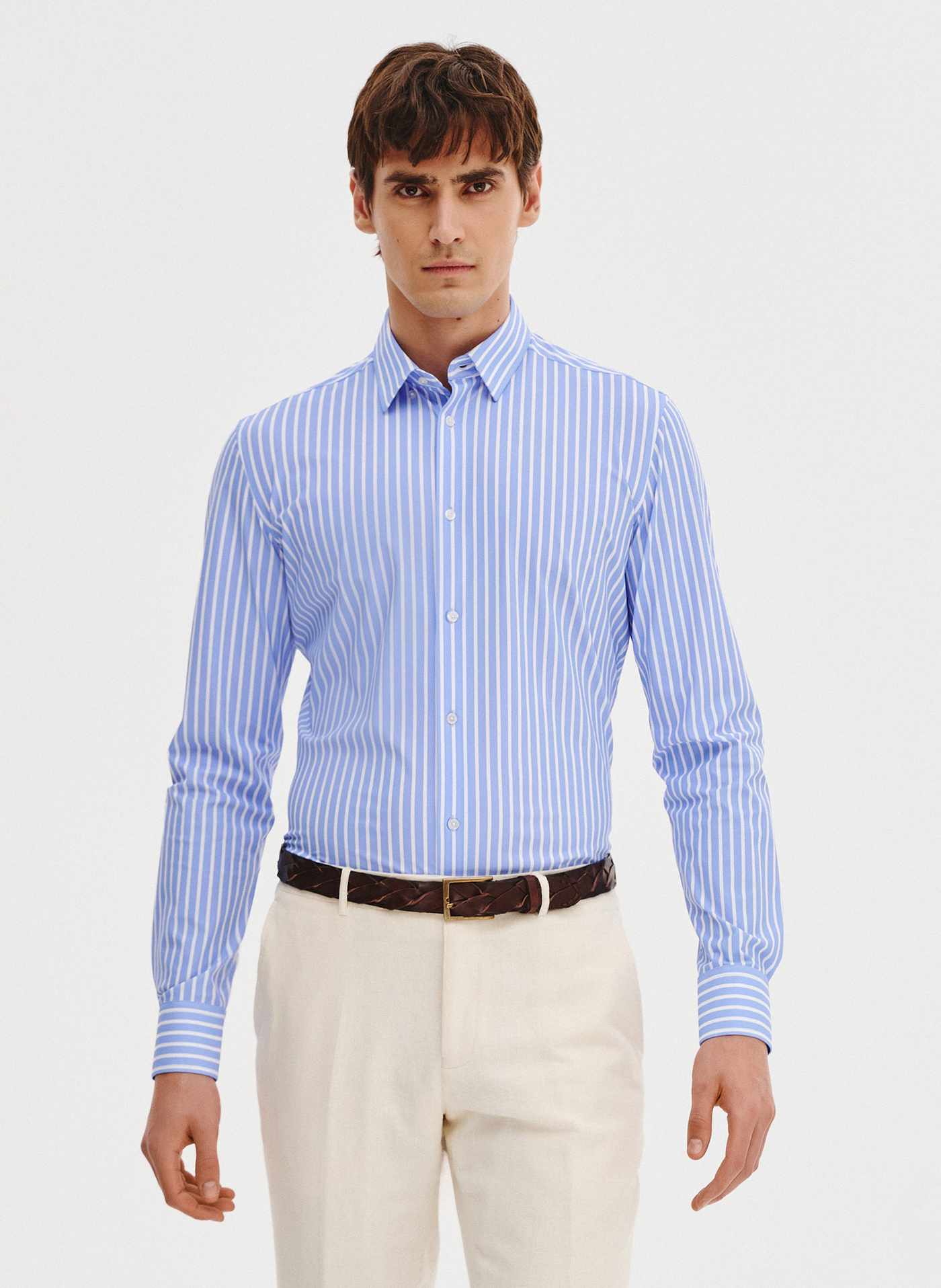 PAKO LORENTE - Dzianinowa koszula męska w paski - Pako Lorente