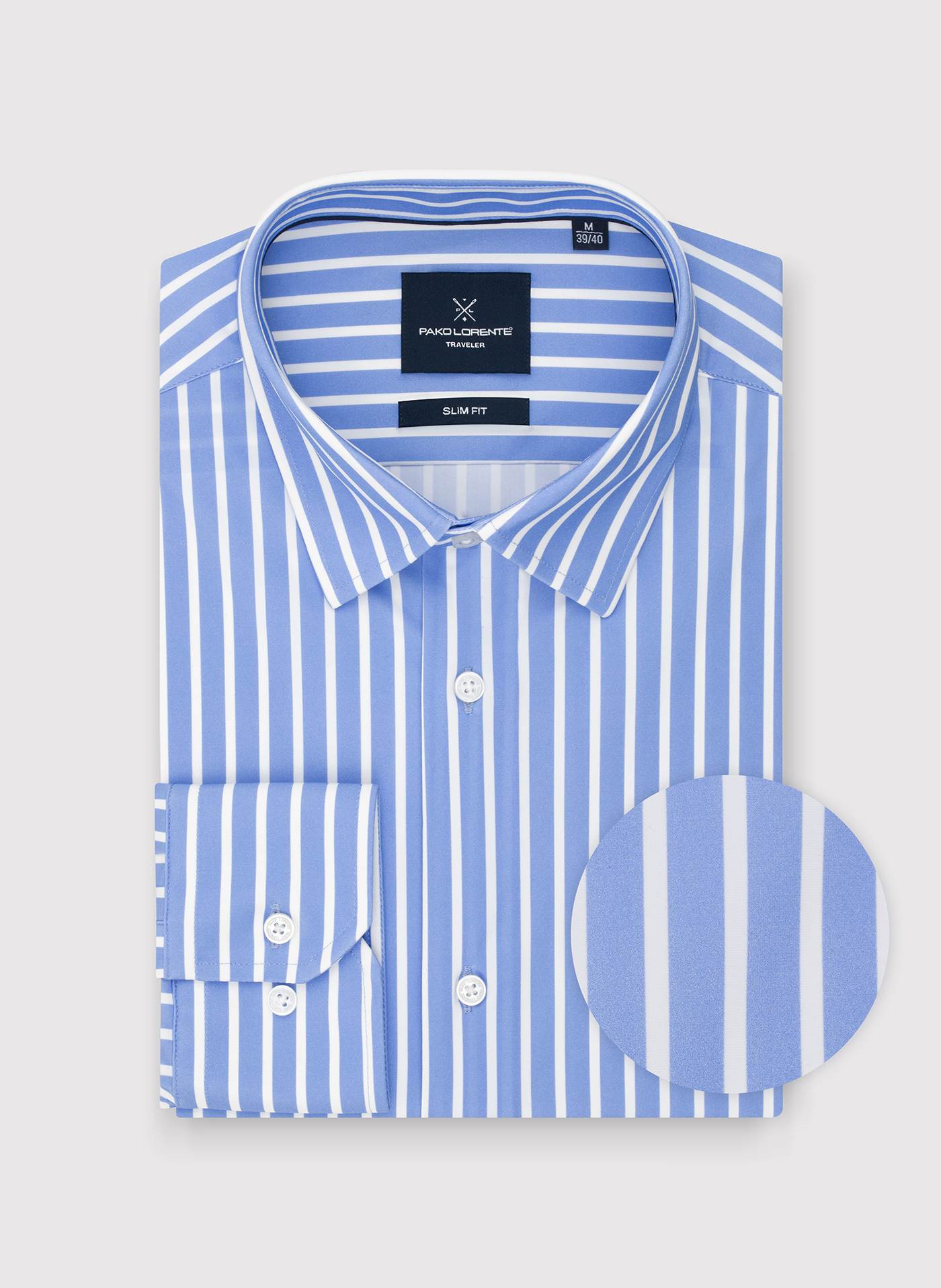 PAKO LORENTE - Dzianinowa koszula męska w paski - Pako Lorente