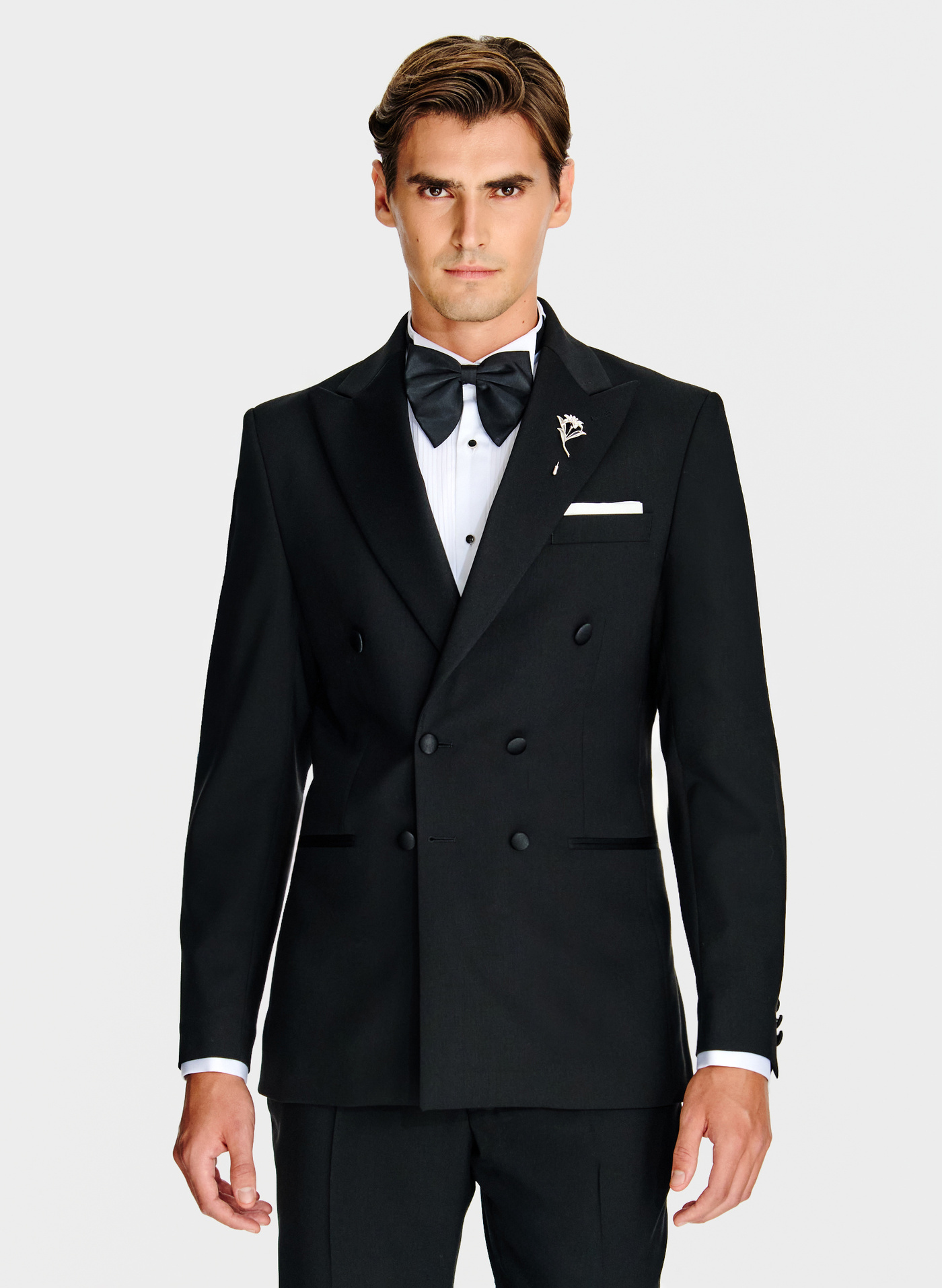 Wełniana dwurzędowa marynarka smokingowa - Pako Lorente