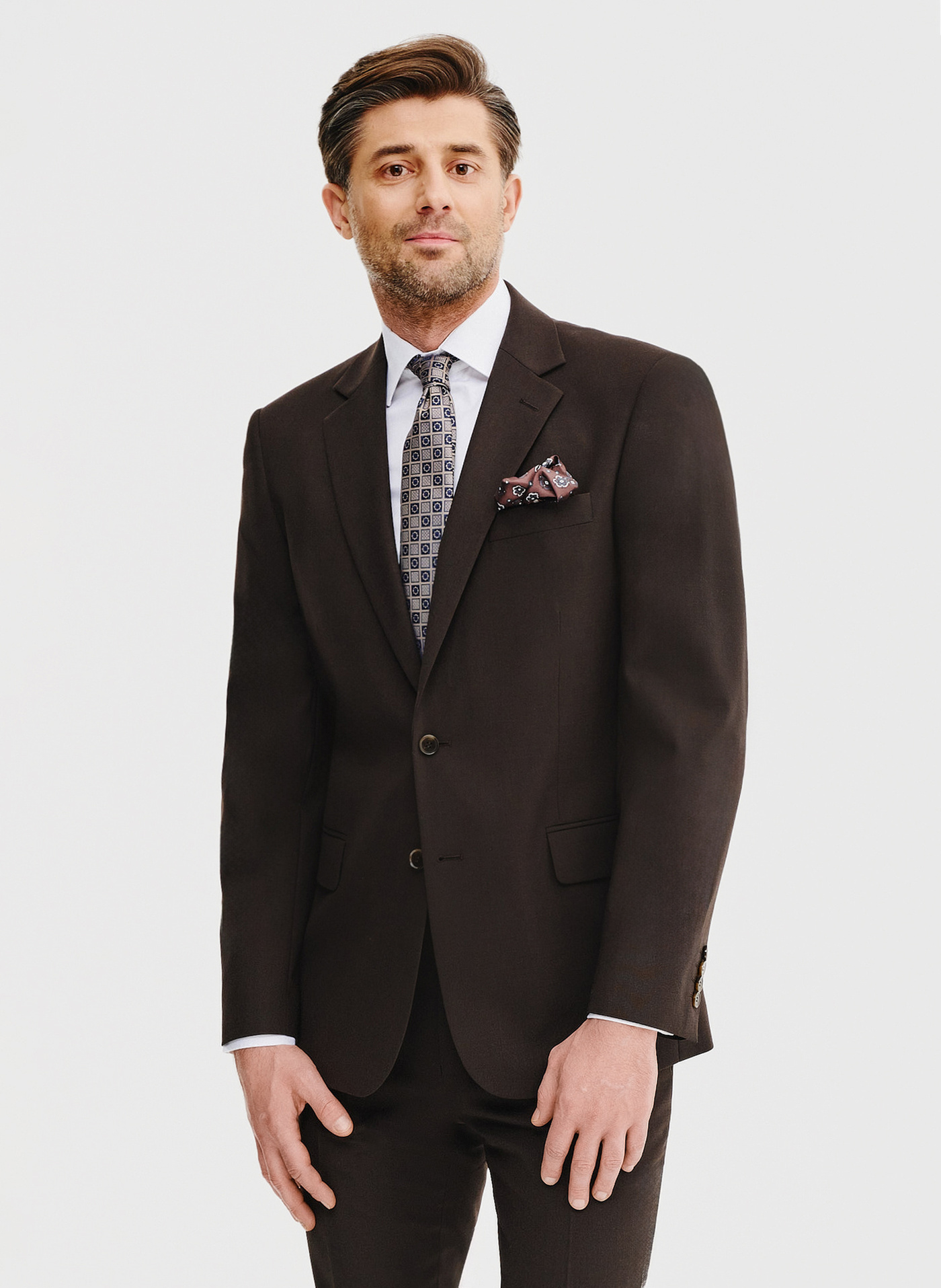 Brązowa marynarka garniturowa - Pako Lorente