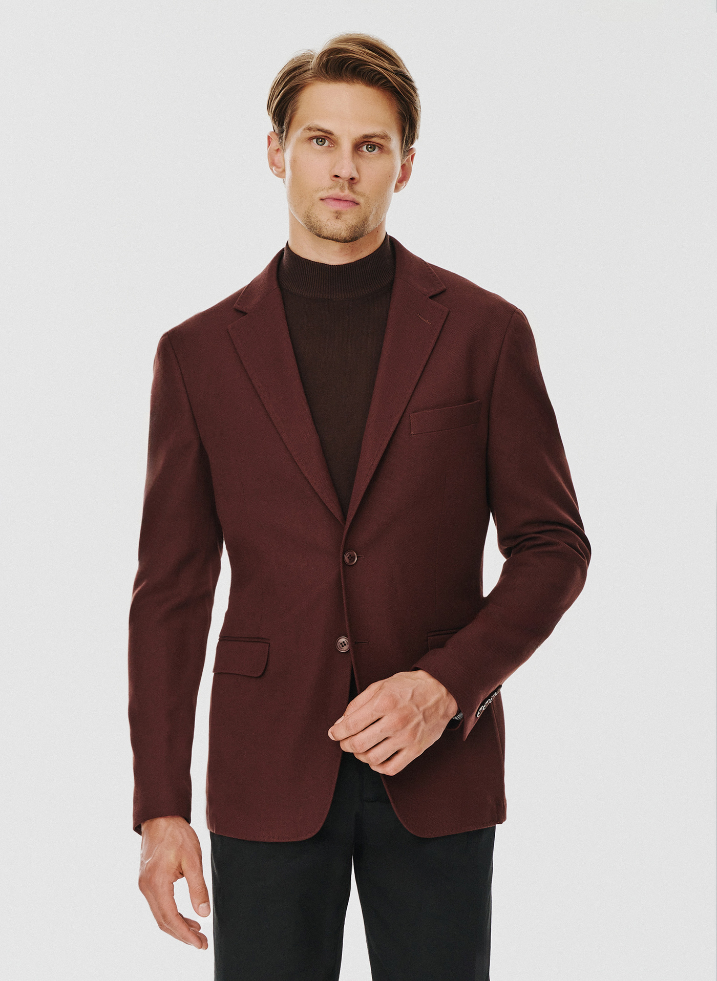 Brązowa gładka marynarka męska - Pako Lorente