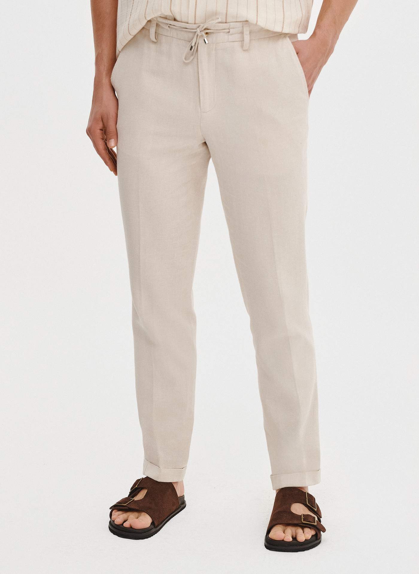 PAKO LORENTE - Lniane spodnie męskie - Pako Lorente