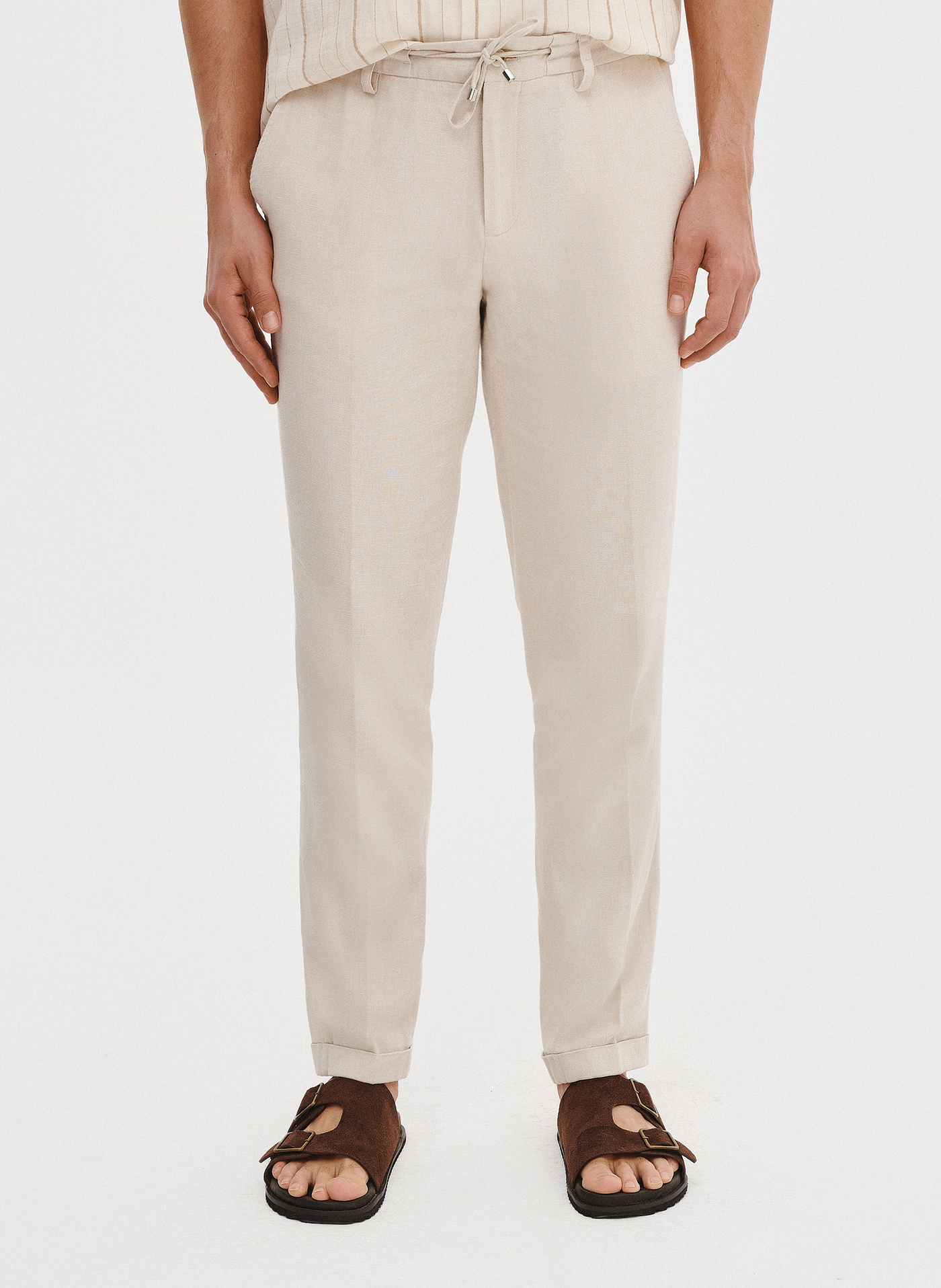 PAKO LORENTE - Lniane spodnie męskie - Pako Lorente