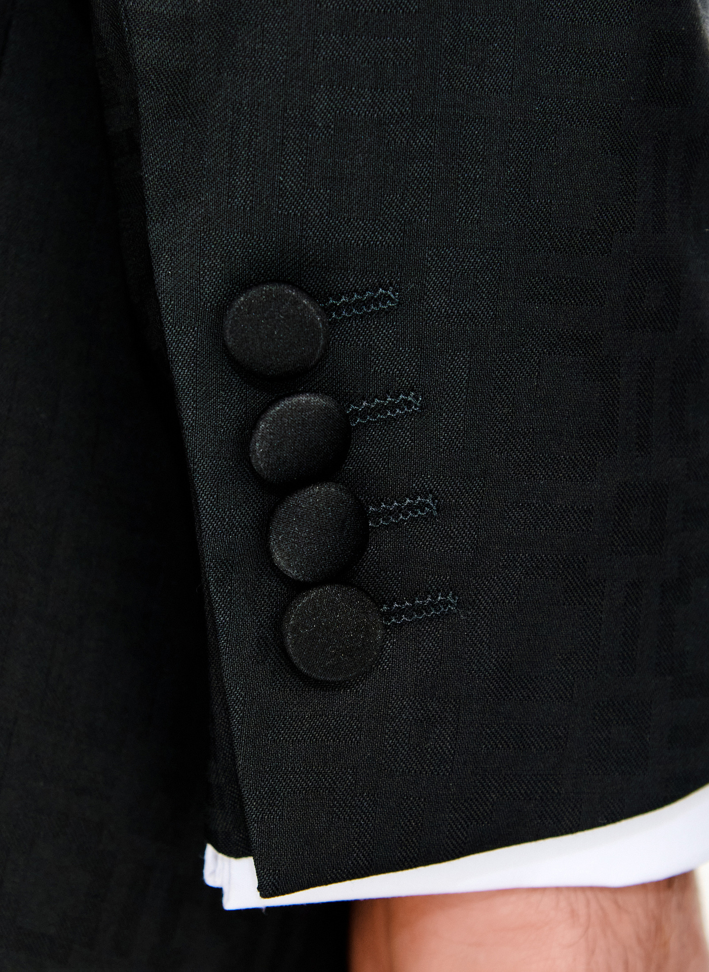 Czarna żakardowa marynarka smokingowa - Pako Lorente