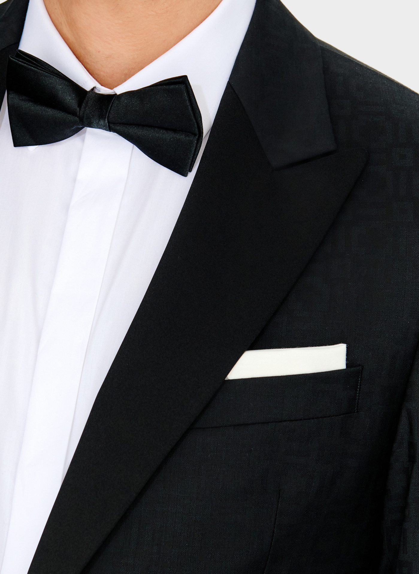 Czarna żakardowa marynarka smokingowa - Pako Lorente