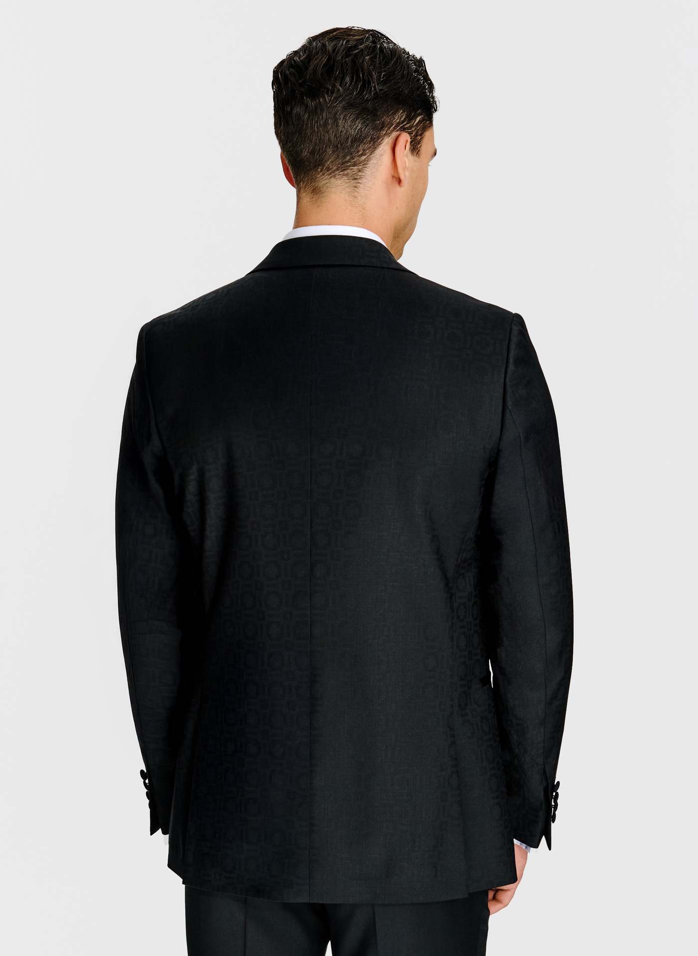 Czarna żakardowa marynarka smokingowa - Pako Lorente