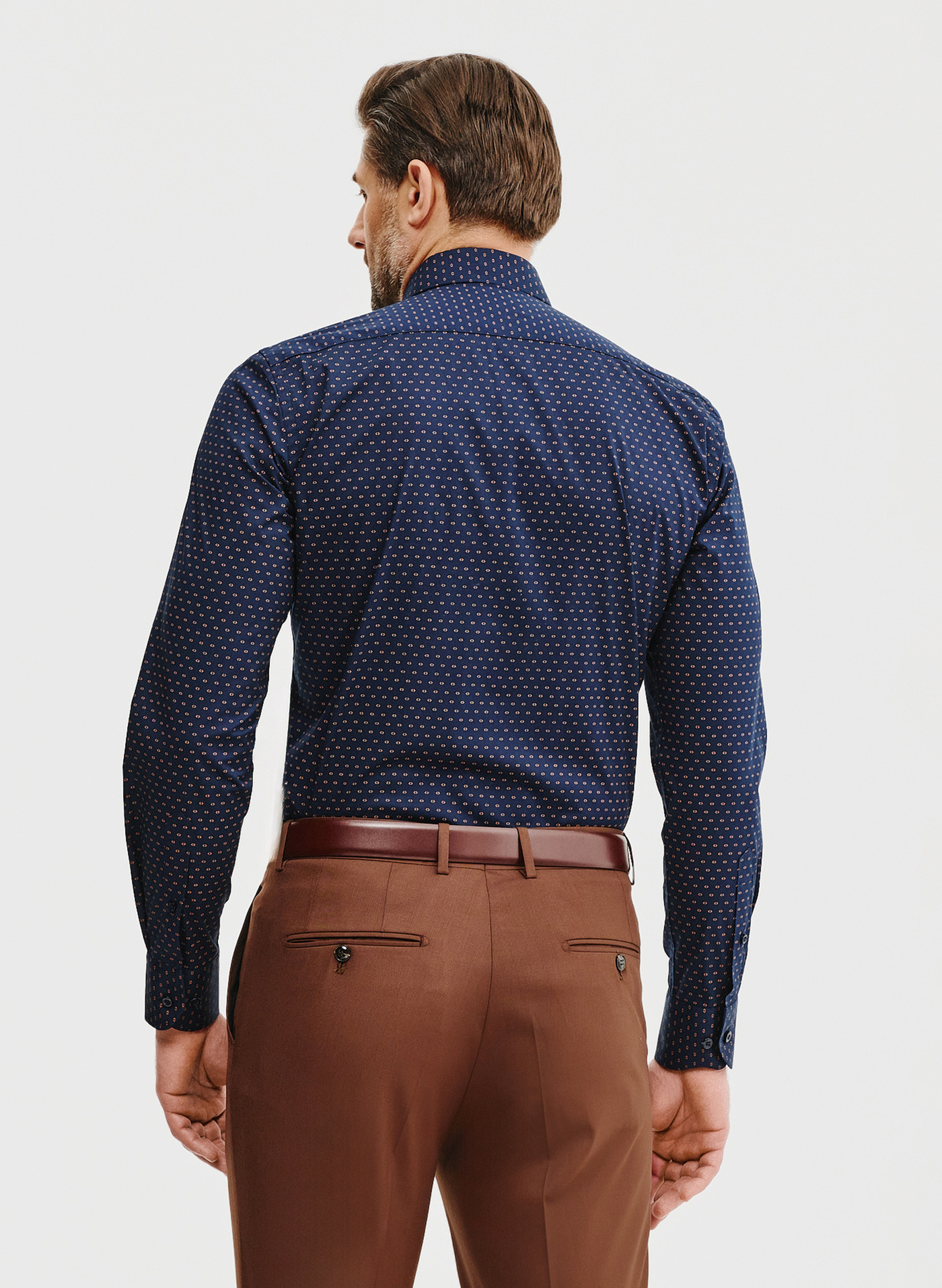 Granatowa koszula męska mikrowzór - Pako Lorente