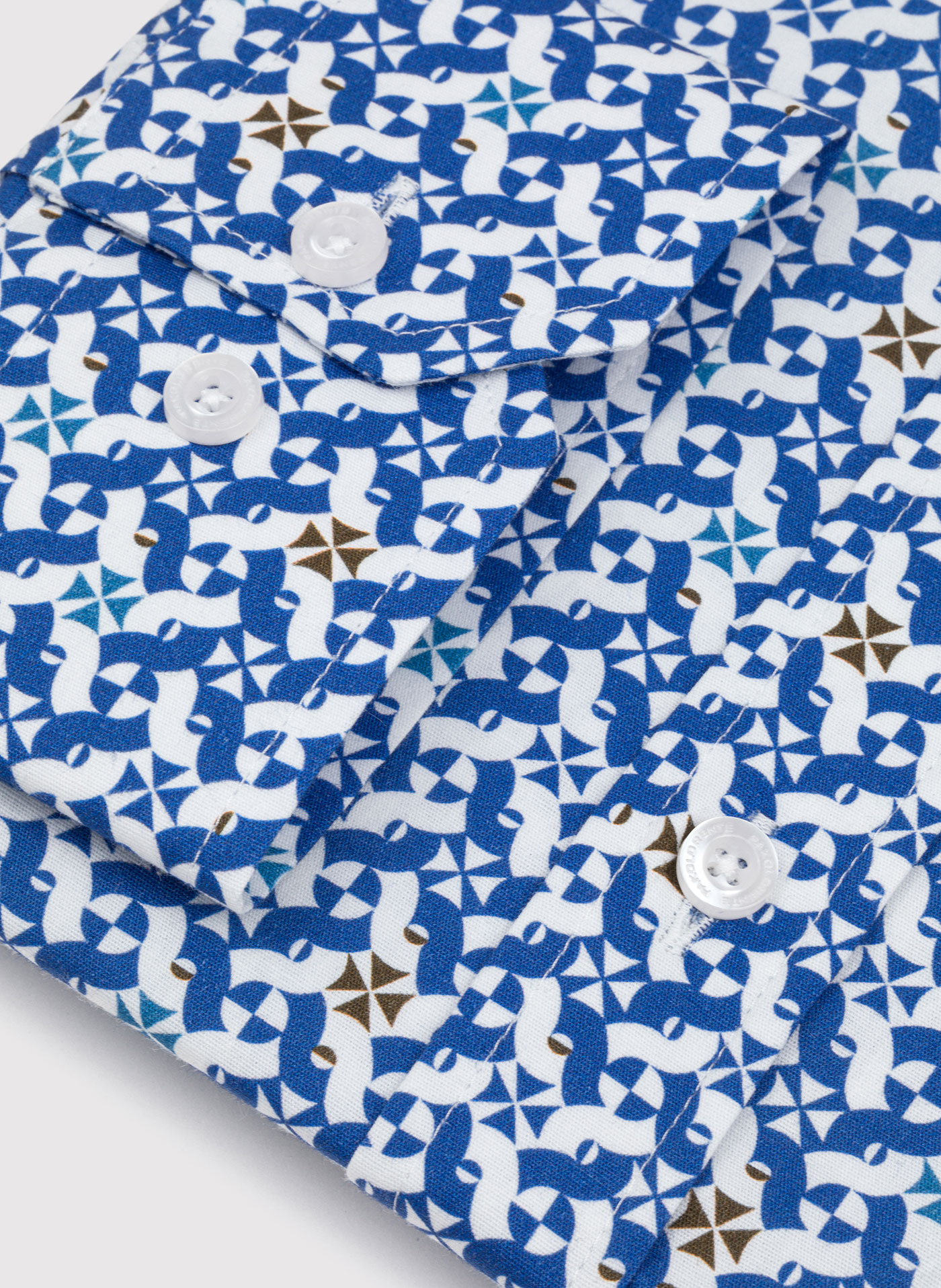 Koszula męska w biało-niebieski mikrowzór - Pako Lorente