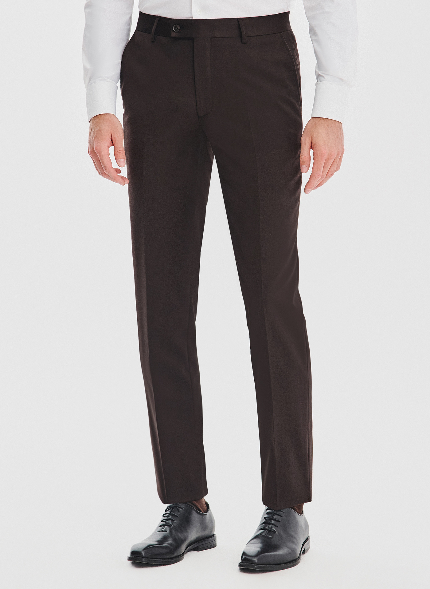 Brązowe spodnie garniturowe - Pako Lorente