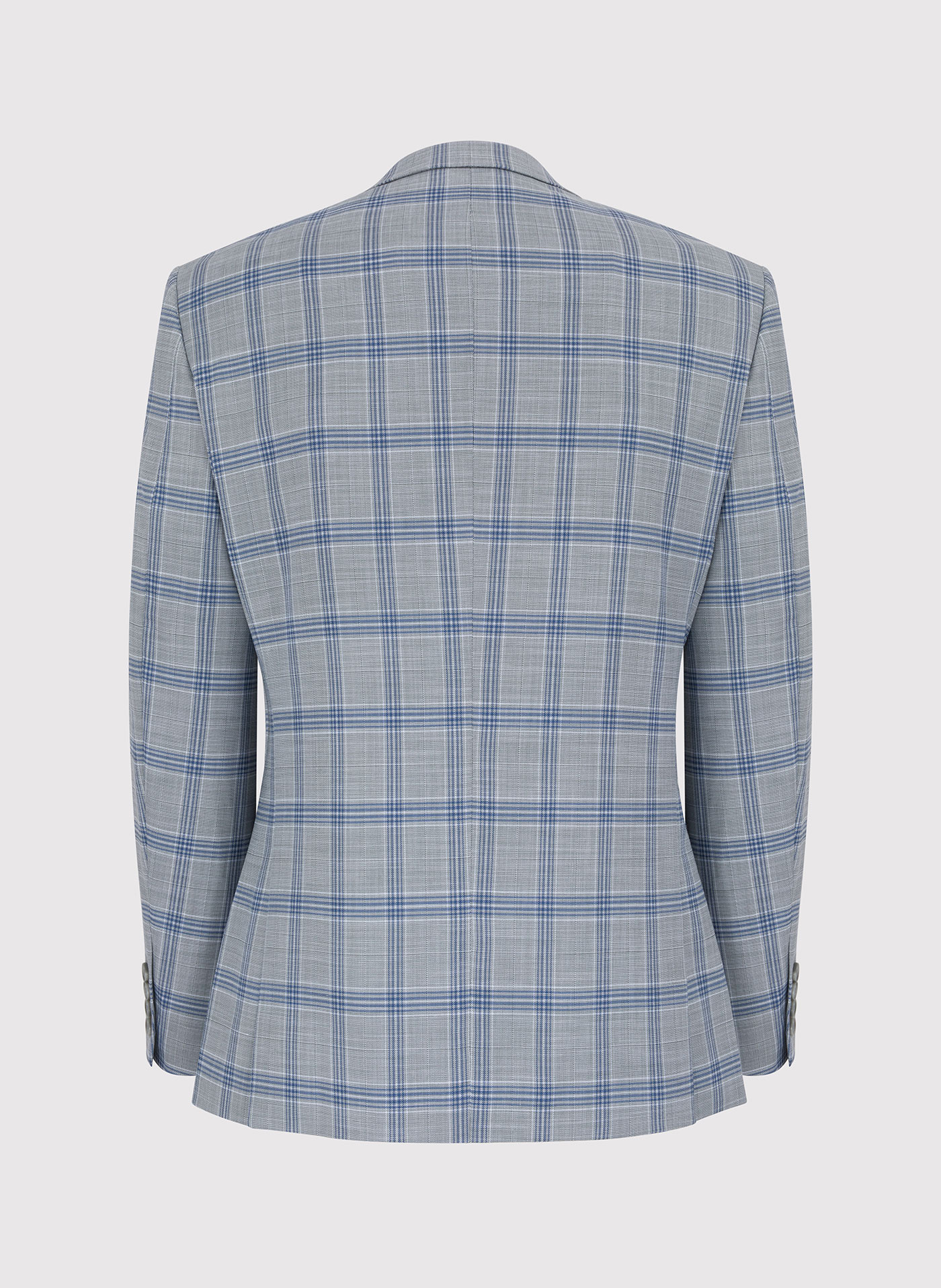 Szara marynarka garniturowa w niebiesko-białą kratę - Pako Lorente