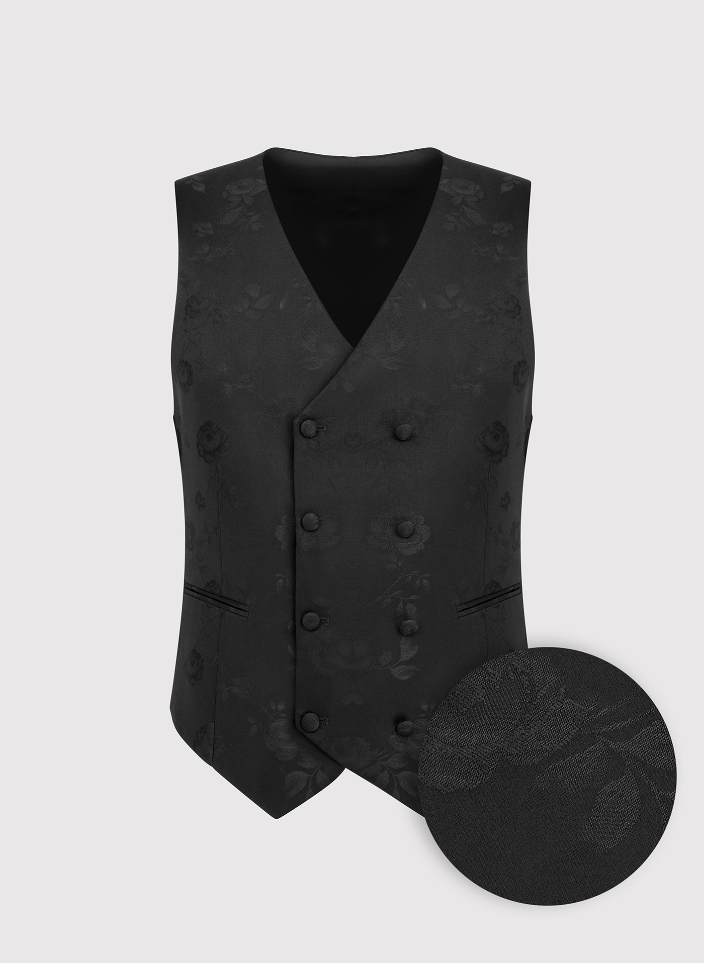 PAKO LORENTE - Żakardowa dwurzędowa kamizelka męska - Pako Lorente