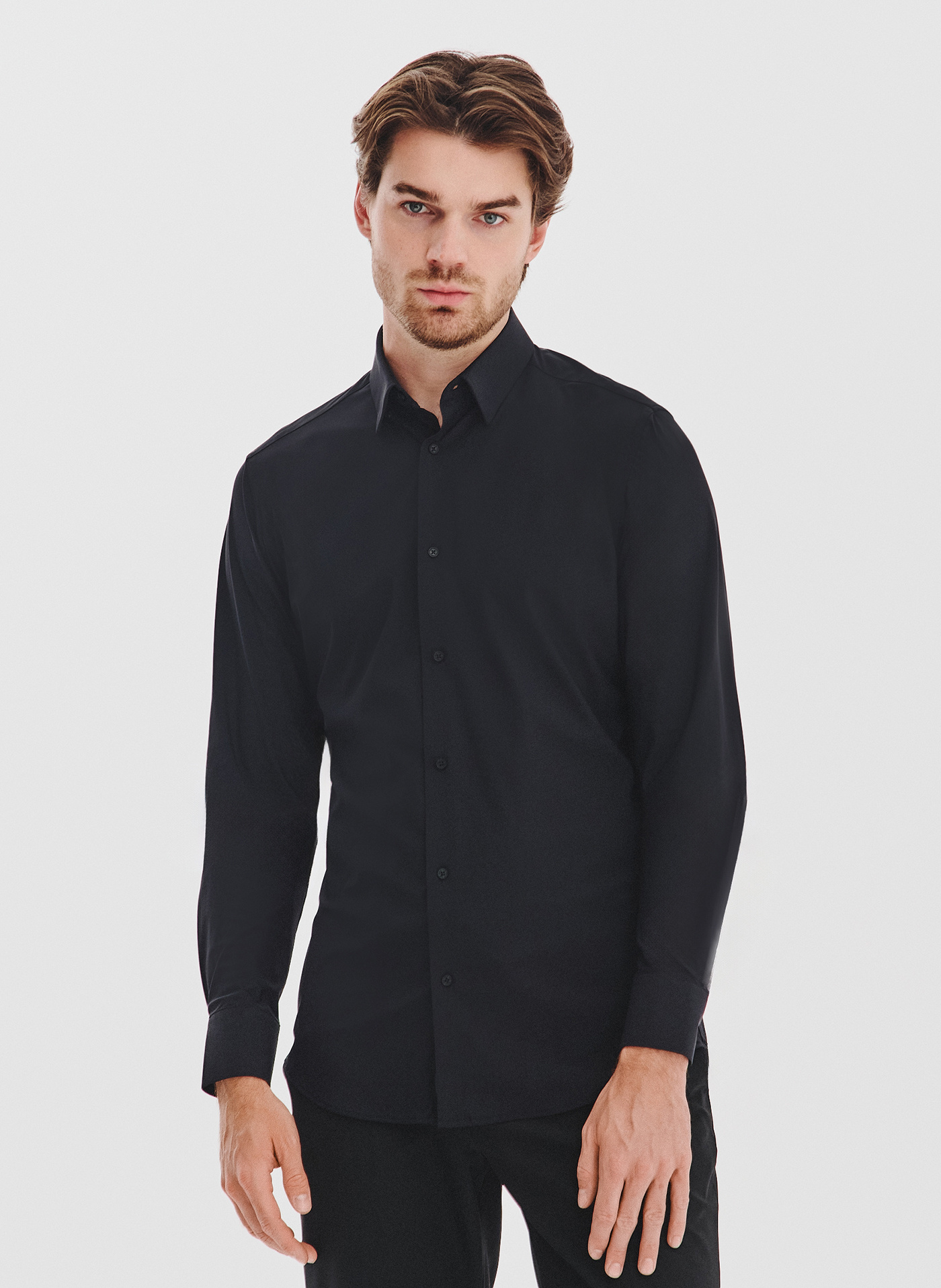 Czarna dzianinowa koszula męska - Pako Lorente