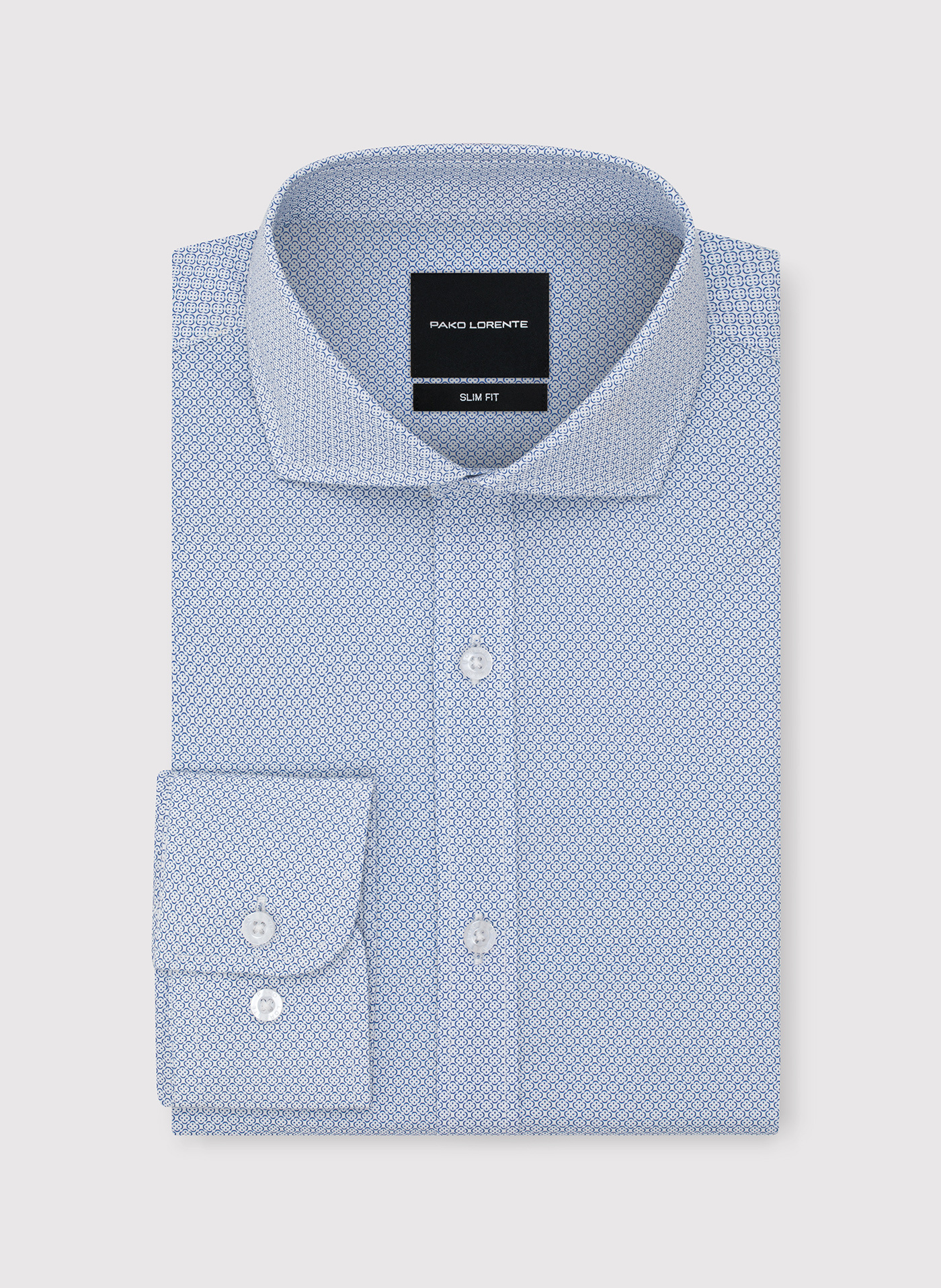 PAKO LORENTE - Koszula z niebieskim wzorem geometrycznym - Pako Lorente