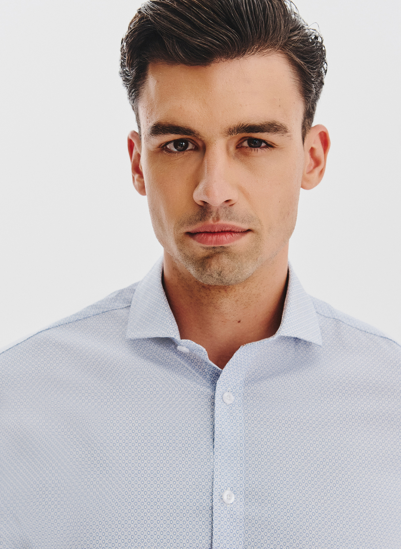 PAKO LORENTE - Koszula z niebieskim wzorem geometrycznym - Pako Lorente