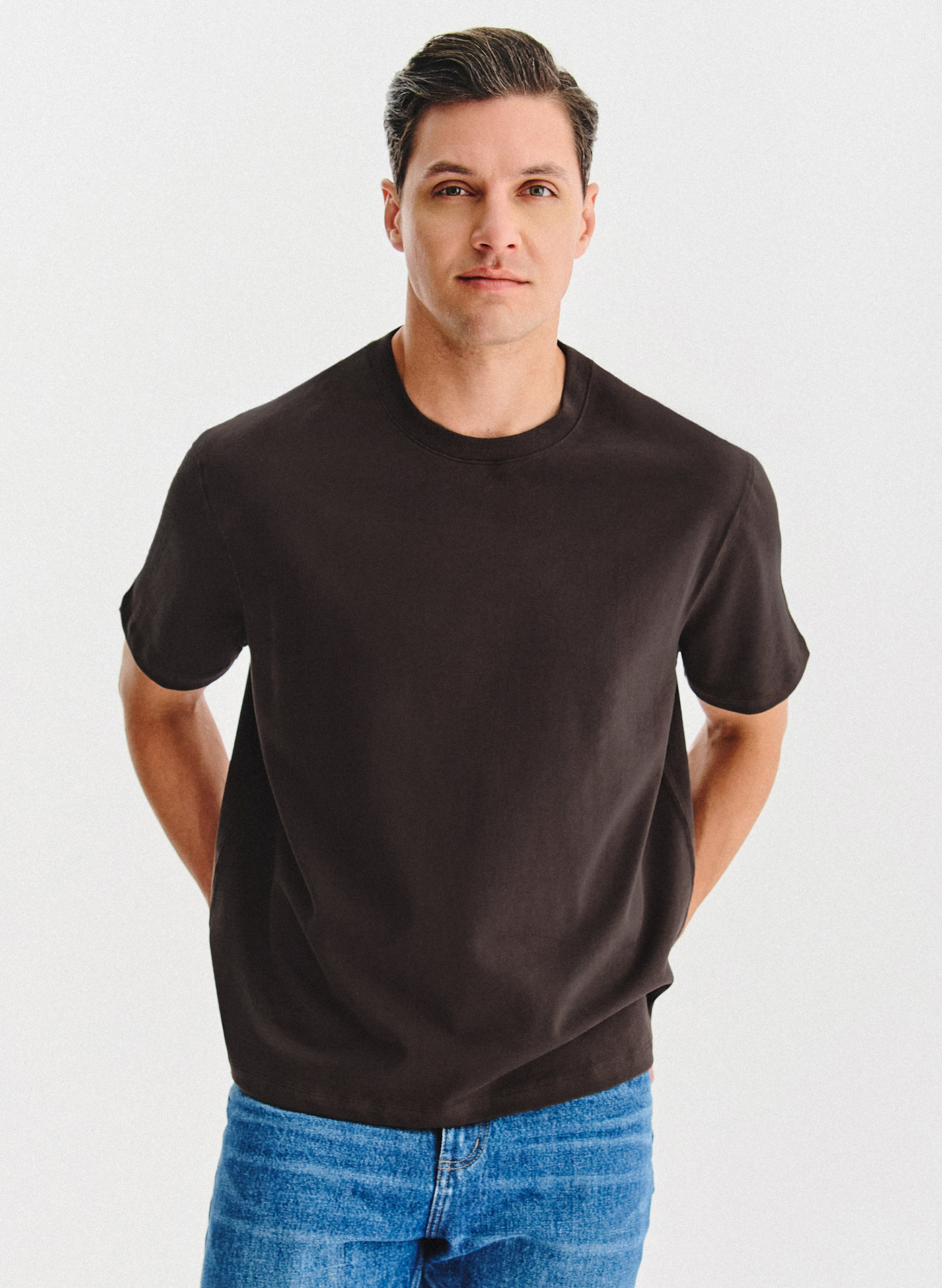 PAKO LORENTE - Brązowy t-shirt oversize - Pako Lorente