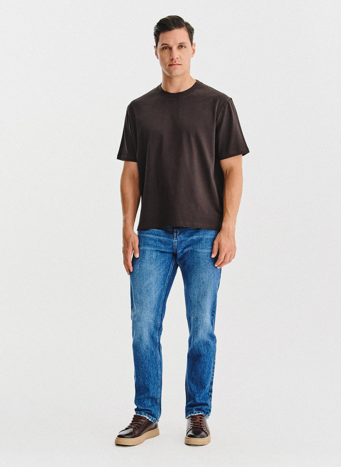 PAKO LORENTE - Brązowy t-shirt oversize - Pako Lorente