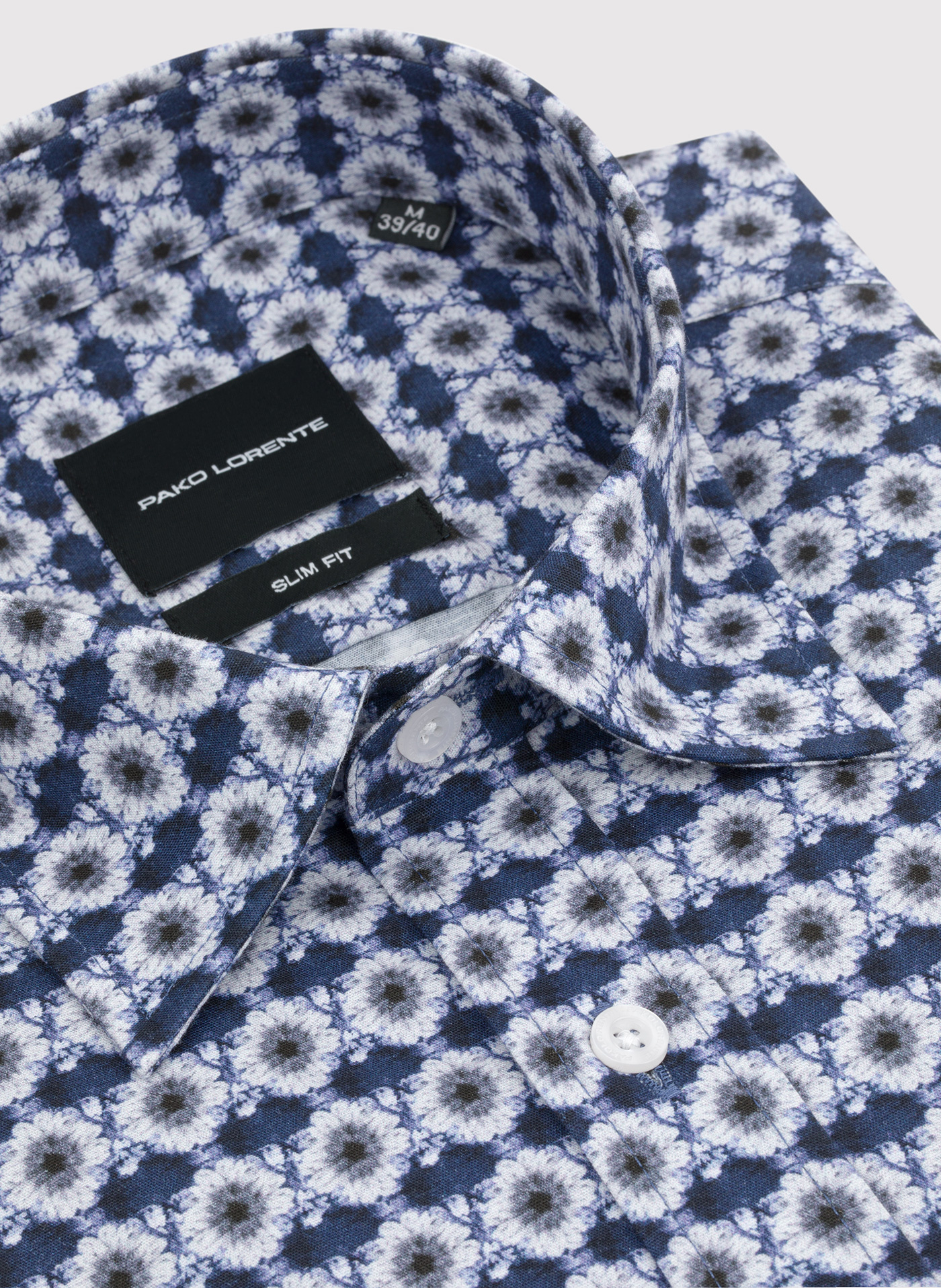 PAKO LORENTE - Kwiatowa koszula w kolorze granatowym - Pako Lorente