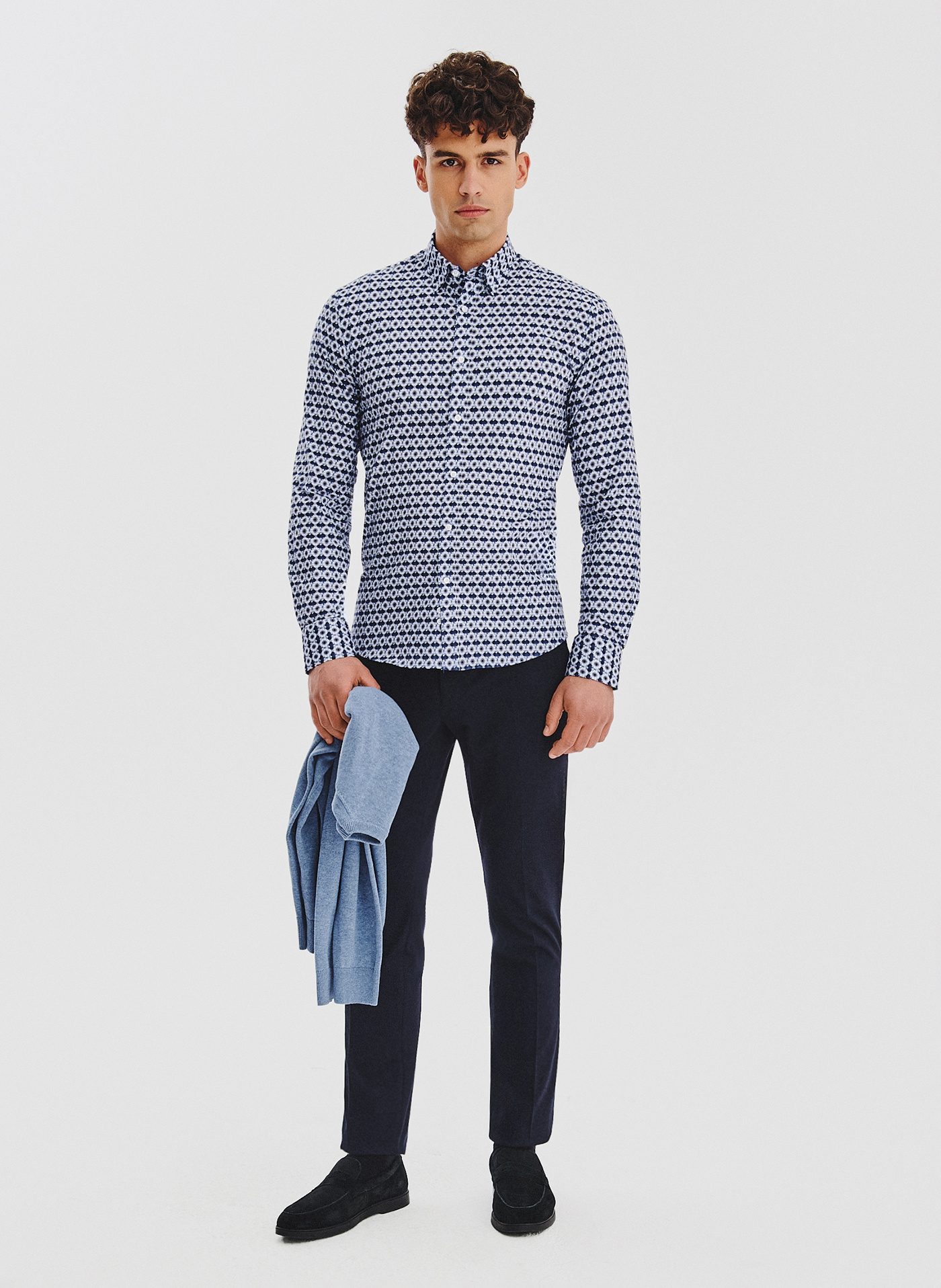 PAKO LORENTE - Kwiatowa koszula w kolorze granatowym - Pako Lorente