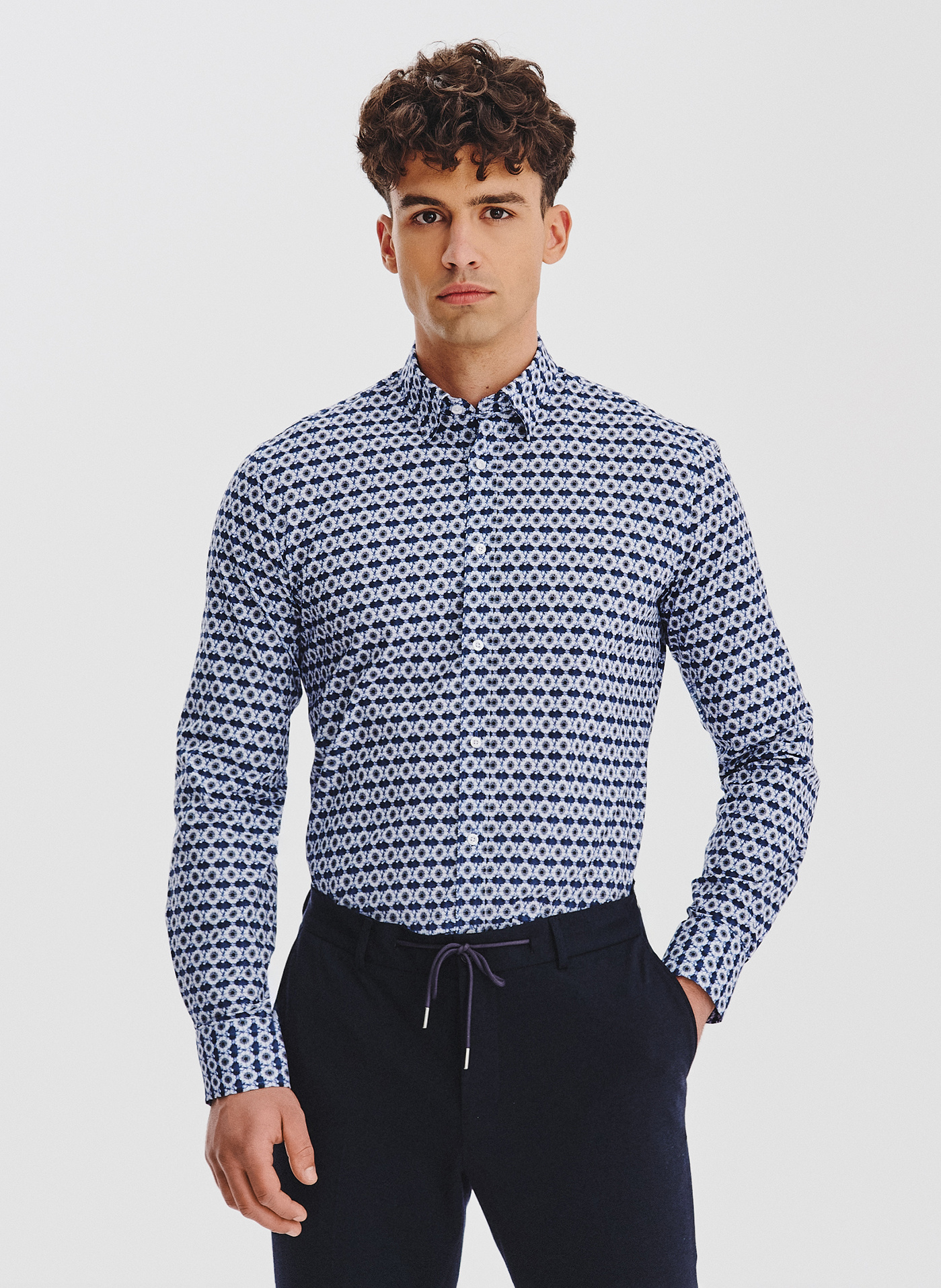 PAKO LORENTE - Kwiatowa koszula w kolorze granatowym - Pako Lorente