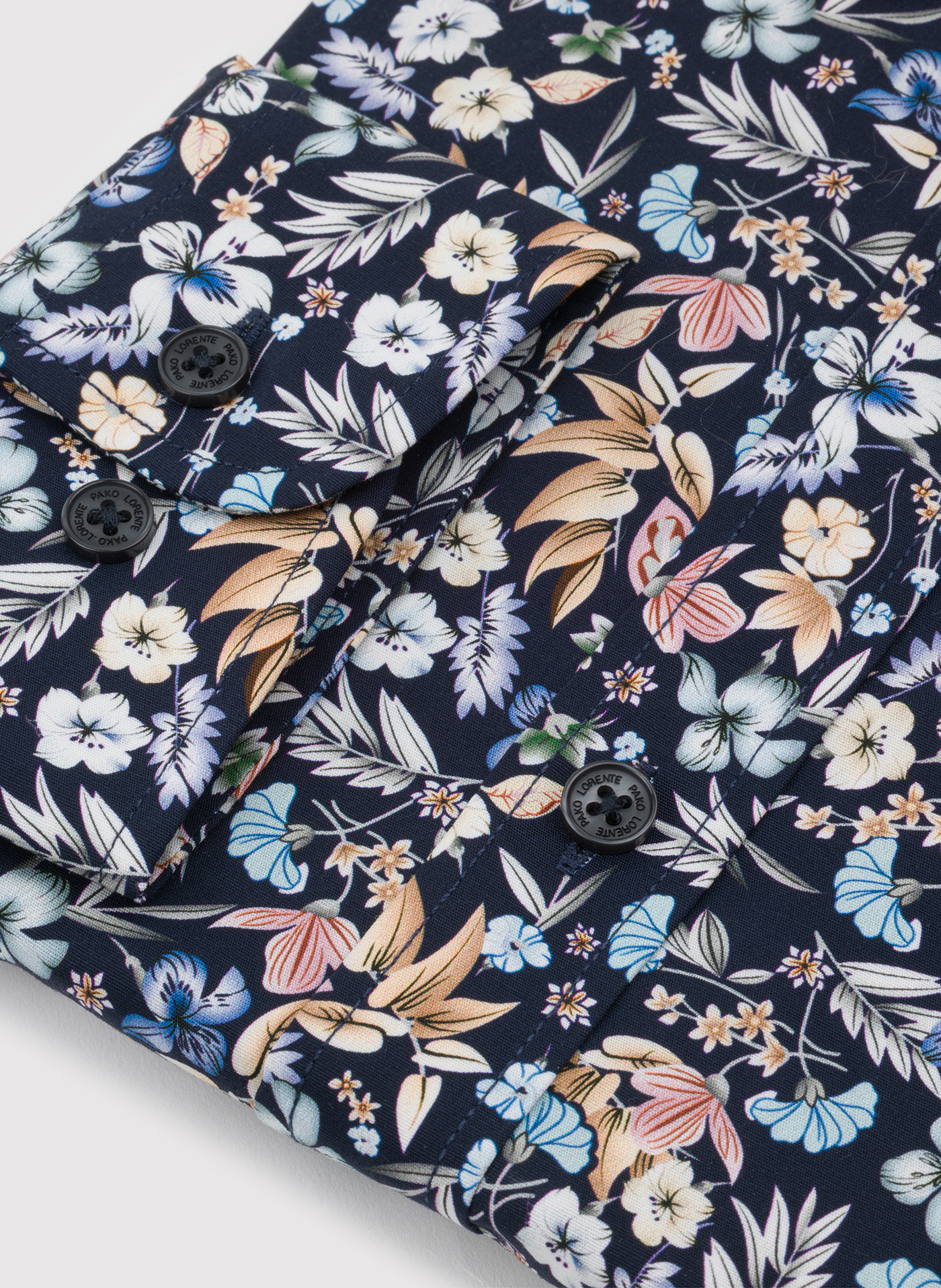 PAKO LORENTE - Granatowa koszula w kwiaty - Pako Lorente