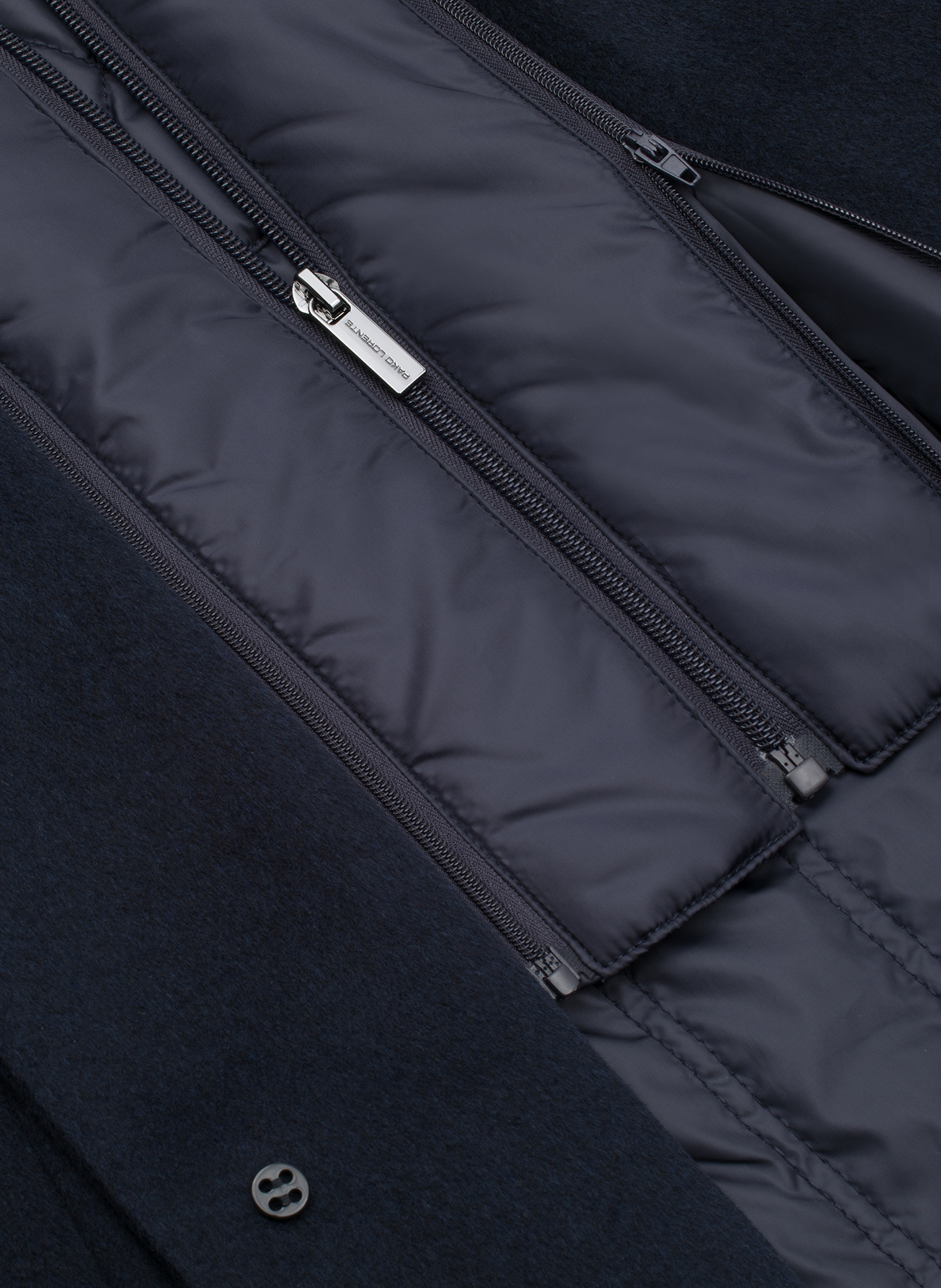 Granatowy płaszcz męski z wełną - Pako Lorente